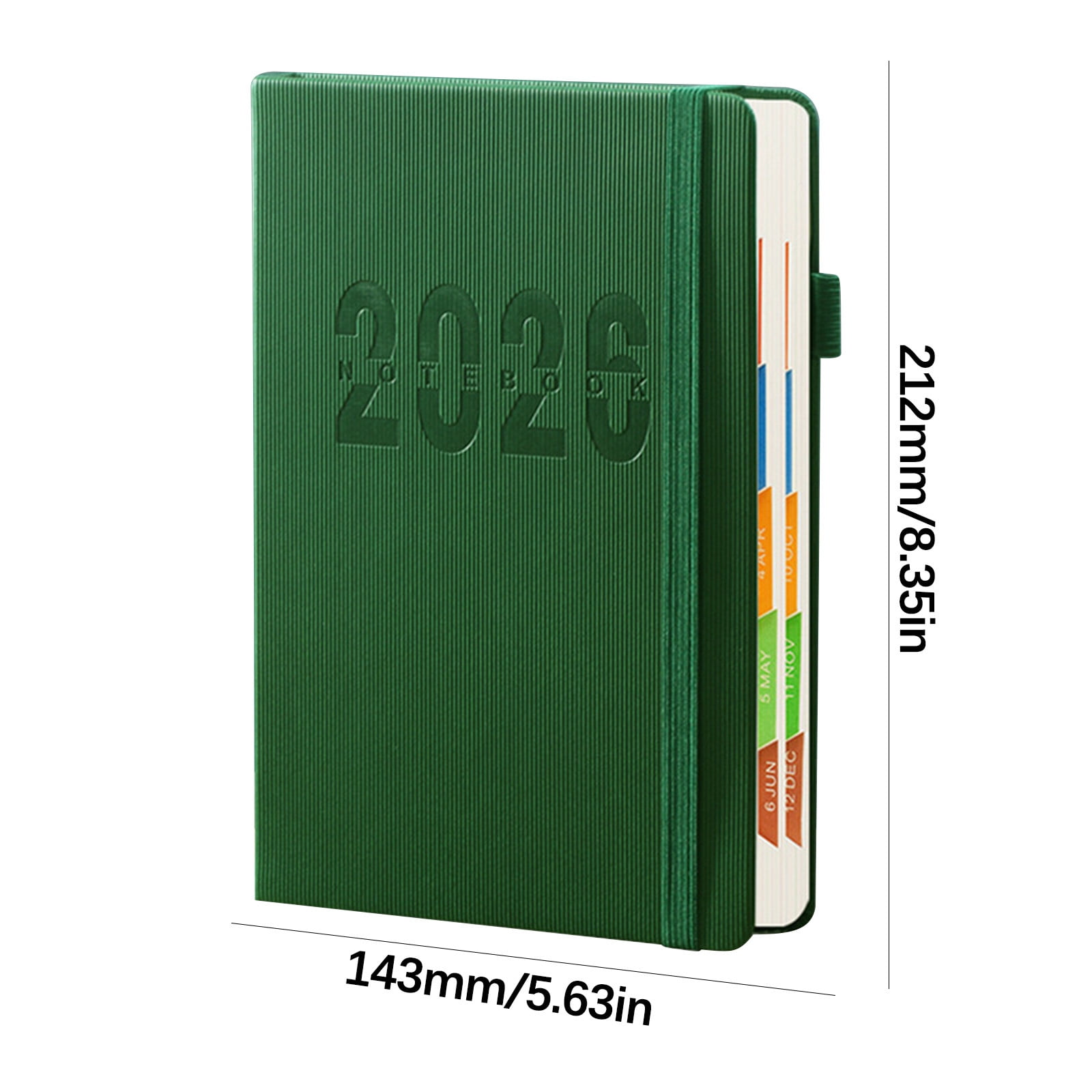 2026 Weekly Planner Notebook, Daily Planner Hardcover Calendar with Tabs and Pen Strap, 200 Pages Journaling Notebooks Daily Time Management Plan for Office Work(Purple) Green - Image 3