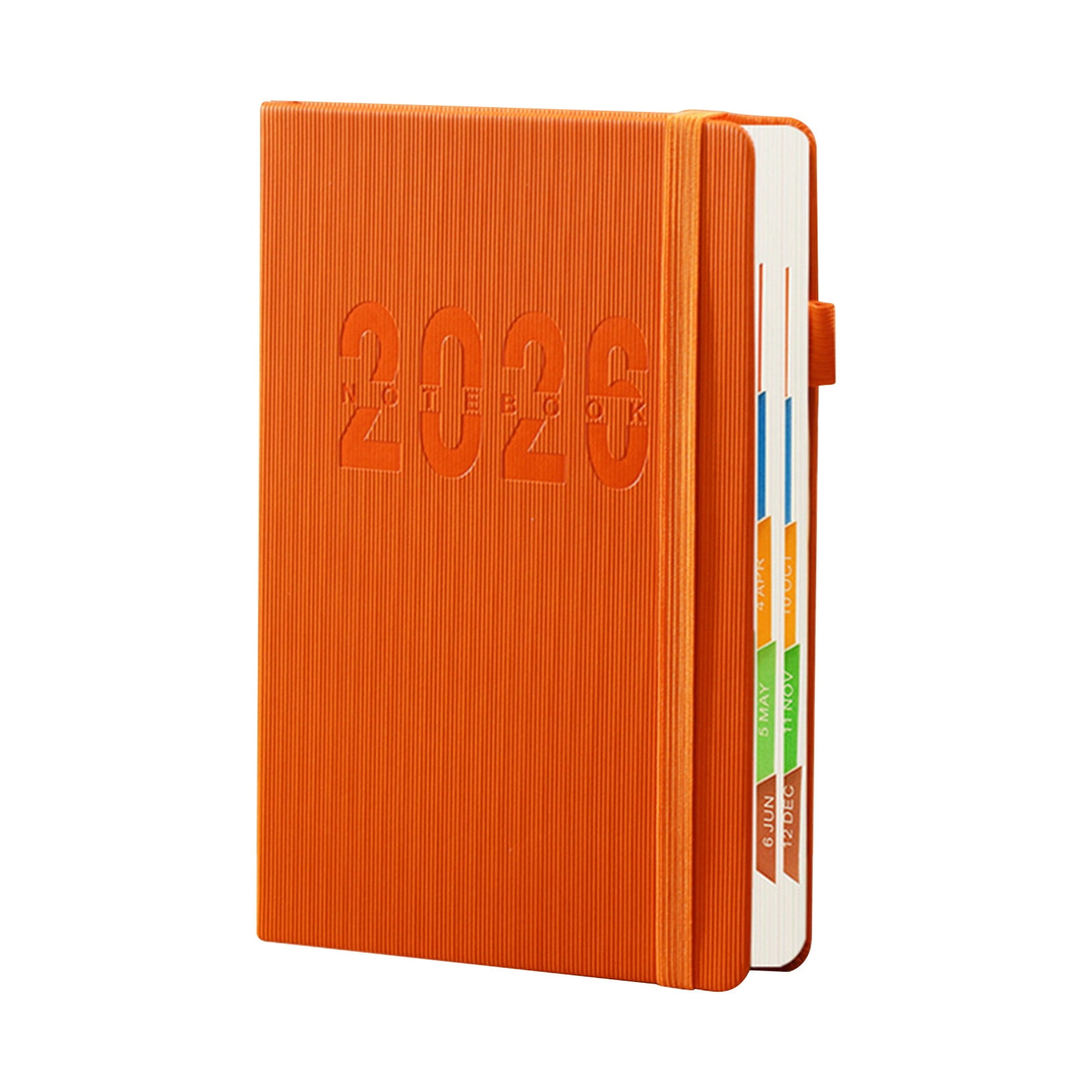 2026 Weekly Planner Notebook, Daily Planner Hardcover Calendar with Tabs and Pen Strap, 200 Pages Journaling Notebooks Daily Time Management Plan for Office Work(Purple) Orange - Image 2