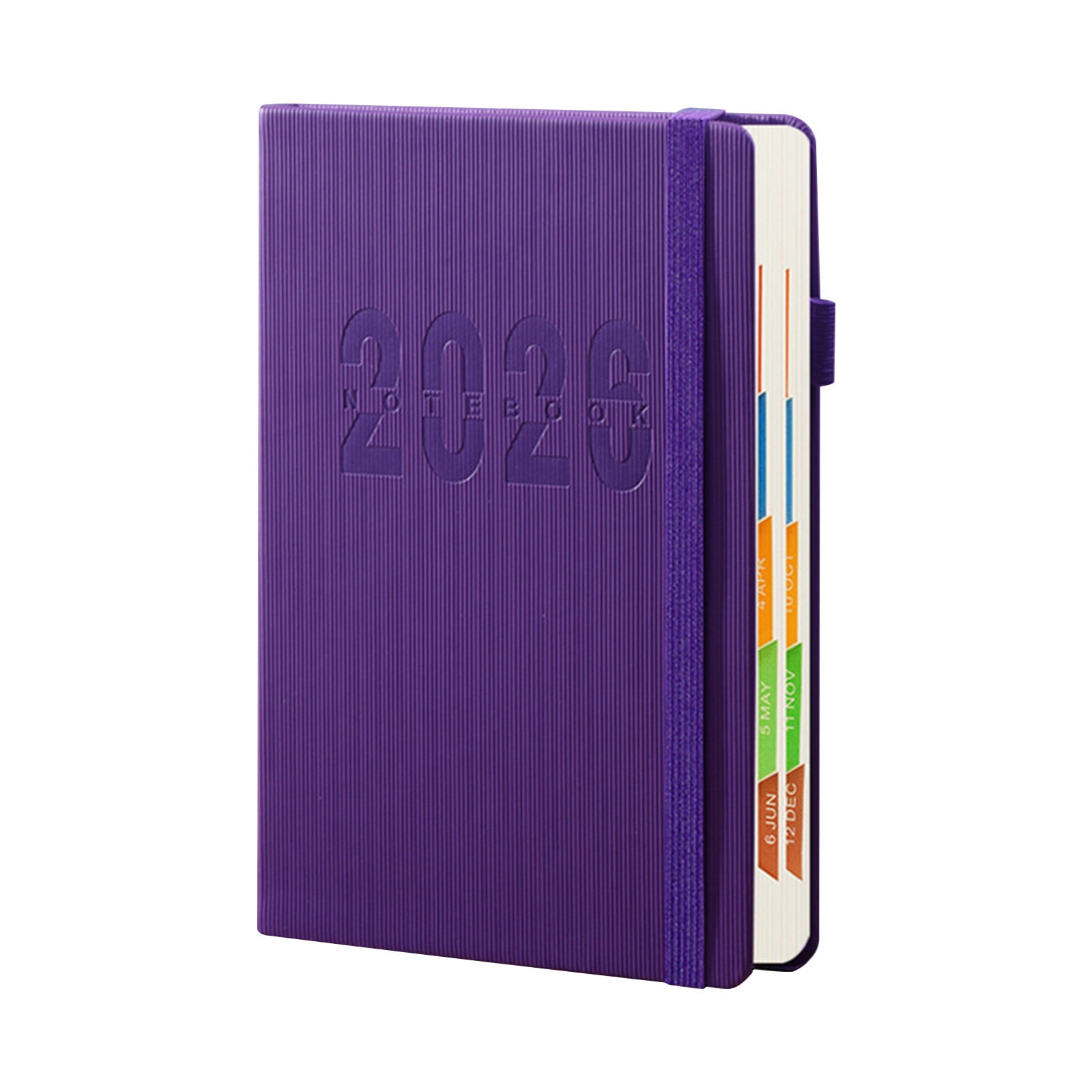2026 Weekly Planner Notebook, Daily Planner Hardcover Calendar with Tabs and Pen Strap, 200 Pages Journaling Notebooks Daily Time Management Plan for Office Work(Purple) Purple - Image 2