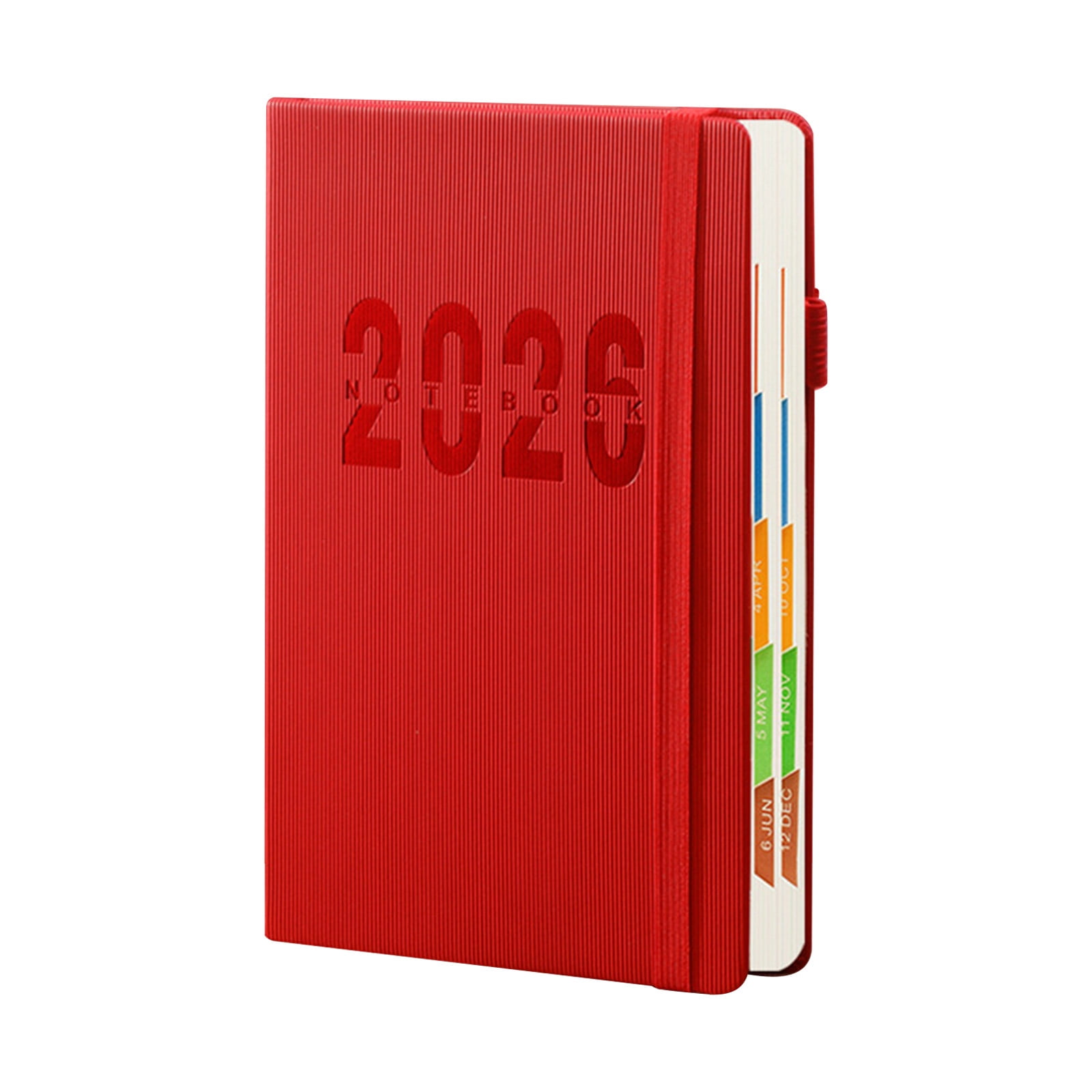 2026 Weekly Planner Notebook, Daily Planner Hardcover Calendar with Tabs and Pen Strap, 200 Pages Journaling Notebooks Daily Time Management Plan for Office Work(Purple) Red - Image 2