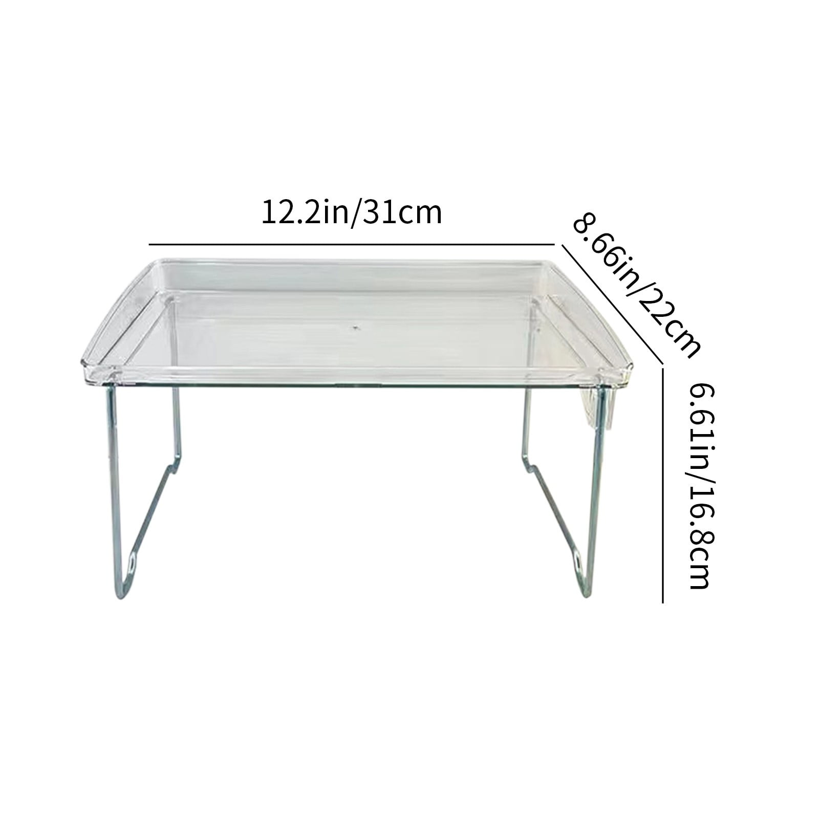 Cabinet Organizer Shelf, Stackable Kitchen Counter Shelves, Spice Rack, Countertop Organizers, Clear Plastic Storage Shelves Rack, for Makeup, Bathroom, Cupboard, Desk, Pantry Organization White - Image 3