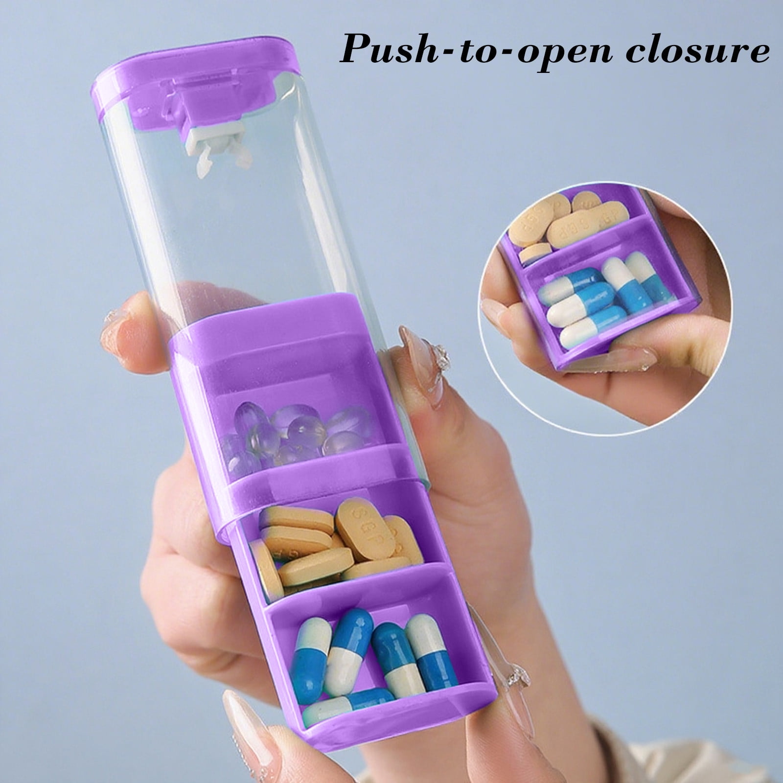 Large Pill Organizer, Pill Box 3 Day, Daily Pill Organizer, 3 Compartments Big Pill Case, for Supplements Jumbo Pill Holder, for Vitamins Huge Medicine Organizer 3 Times a Day Blue - Image 6