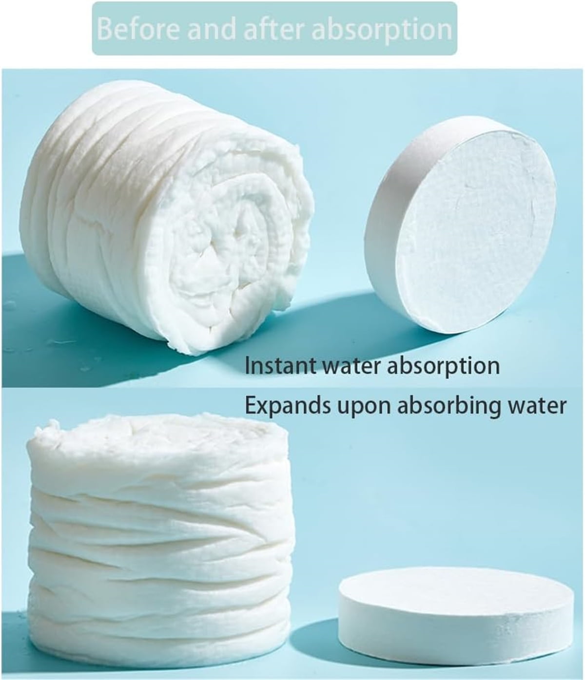 QZS Thicker Compressed Towel Tablets,Disposable Compressed Bath Towel,Portable Compressed Coin Tissue for Travel,Spa,Hotel,Business,4pcs - Image 4