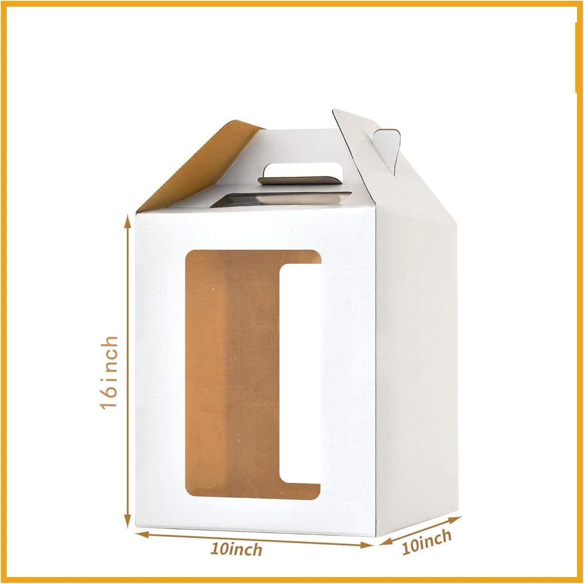 Tutuviw Tall Cake Boxes Tiered Cake Box with Clear Windows and Handle 12 x 18in Tall Cake Carrier,Layer Tall Baking Carrier,Layer Tier Cake Boxes Cake Containers for Birthday Wedding Party Festival 16