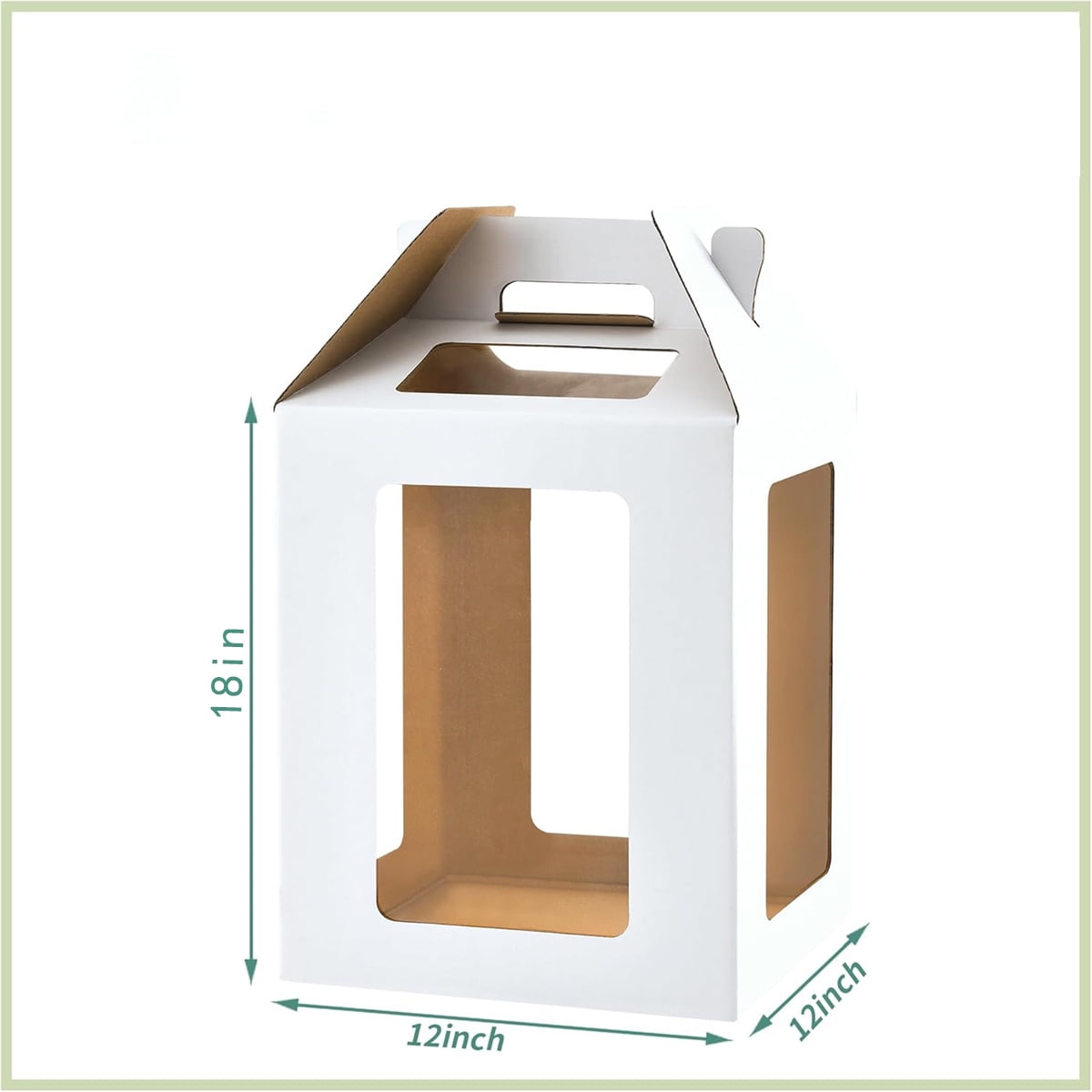 Tutuviw Tall Cake Boxes Tiered Cake Box with Clear Windows and Handle 12 x 18in Tall Cake Carrier,Layer Tall Baking Carrier,Layer Tier Cake Boxes Cake Containers for Birthday Wedding Party Festival 18