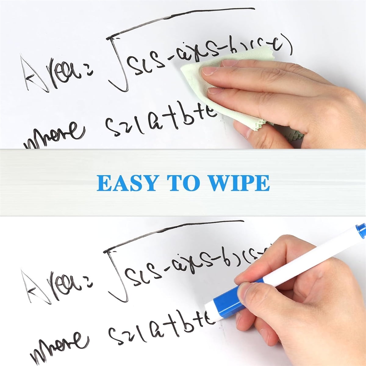 Dry Erase Sticker for Wall Tutuviw White Board Paper with 3 Markers Self-Adhesive Message Board Decal Cuttable Whiteboard Sticker Self-Adhesive White Board Roll Wallpaper for Office(17.7