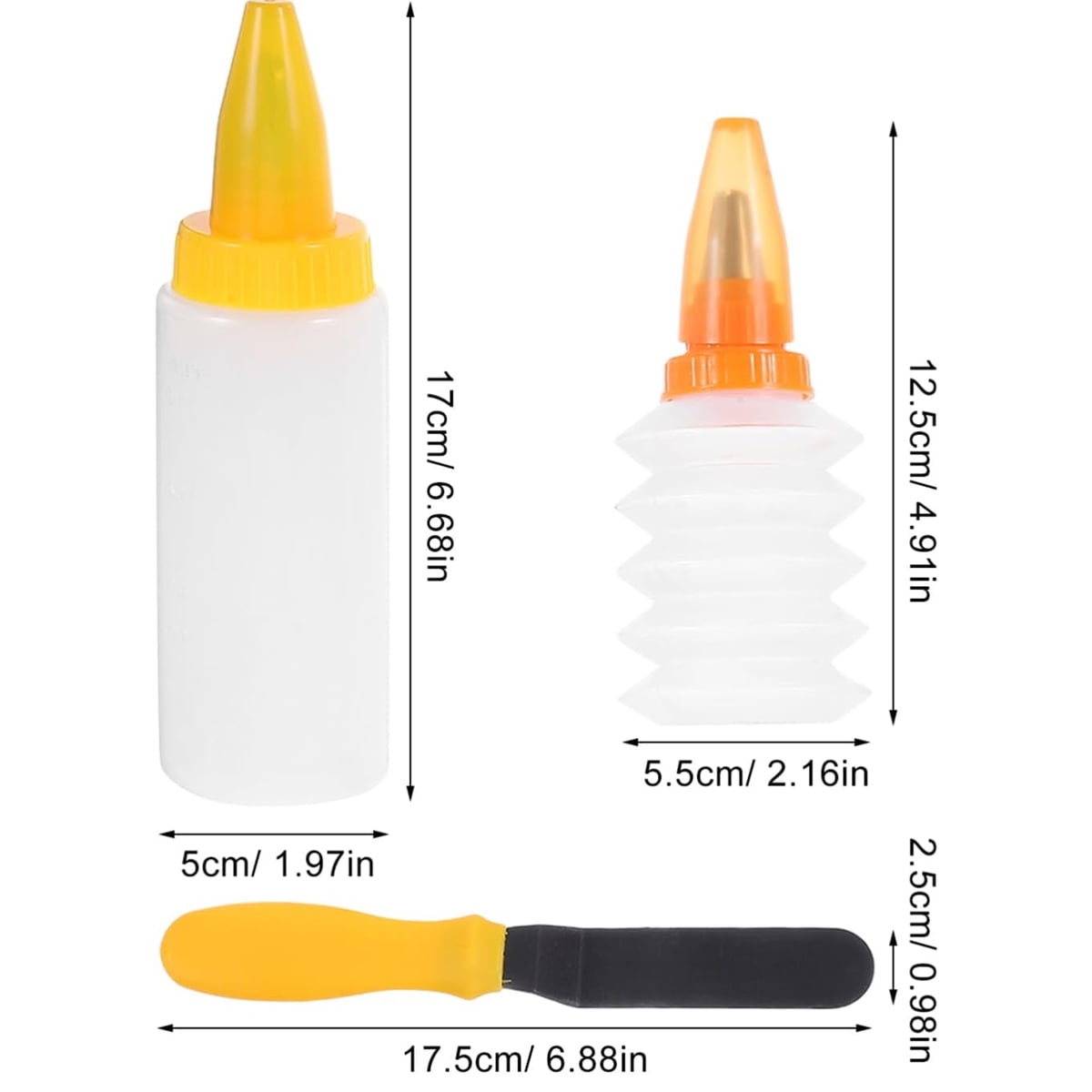 Tutuviw 6Pcs Cookie Decorating Squeeze Bottles for Icing,Icing Bottles with Stainless Steel Piping Tips,Food-Grade Plastic Icing Dispenser Versatile Baking Tools for Cookie Decoration,DIY Baking Tool - Image 2