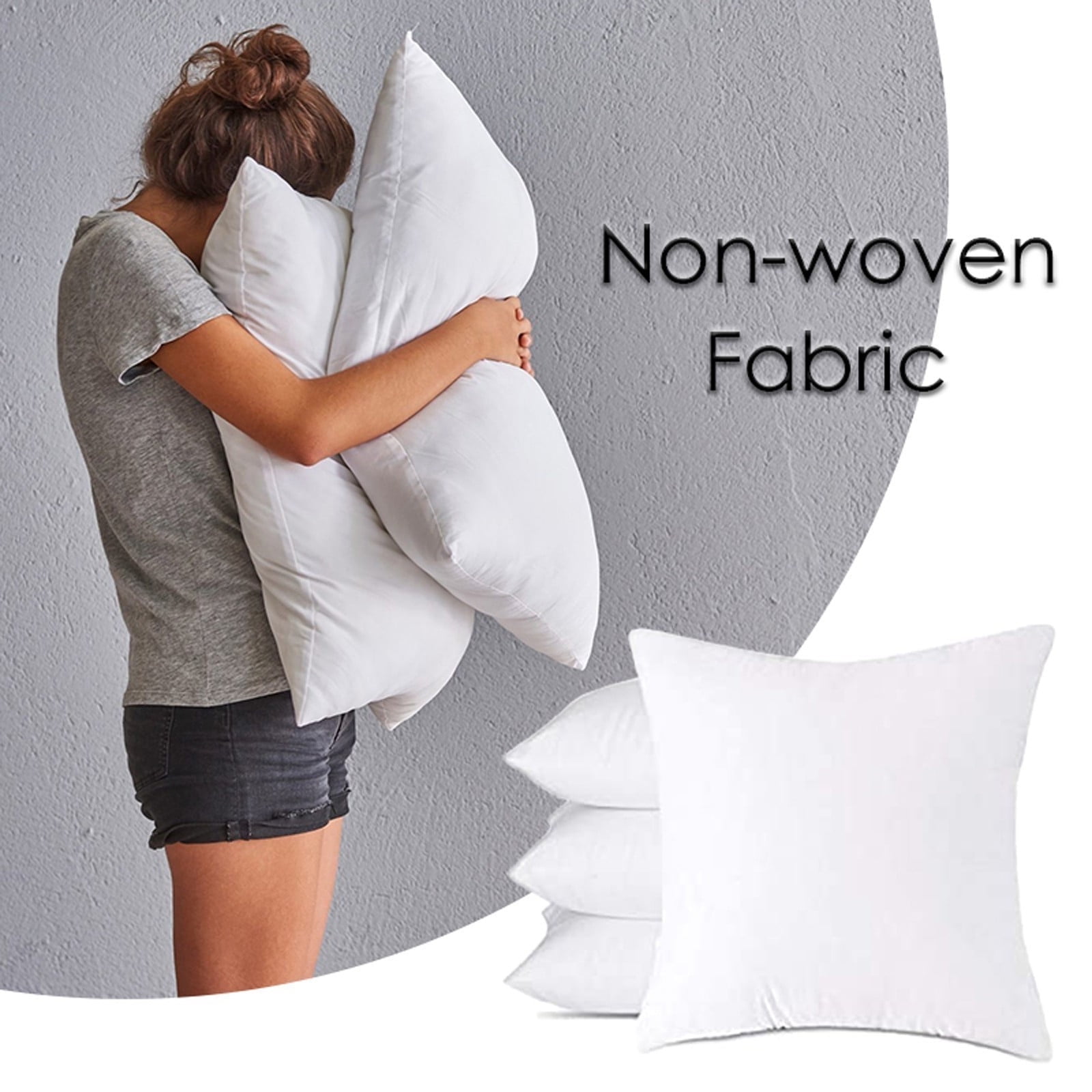 Pillow Insert, Hypoallergenic Square Form Sham Stuffer, Standard White Non-woven Cloth, Sofa Decorative, Euro Throw Pillow Inserts, for Sofa Bed Couch, Headboard Cushion Core C - Image 4