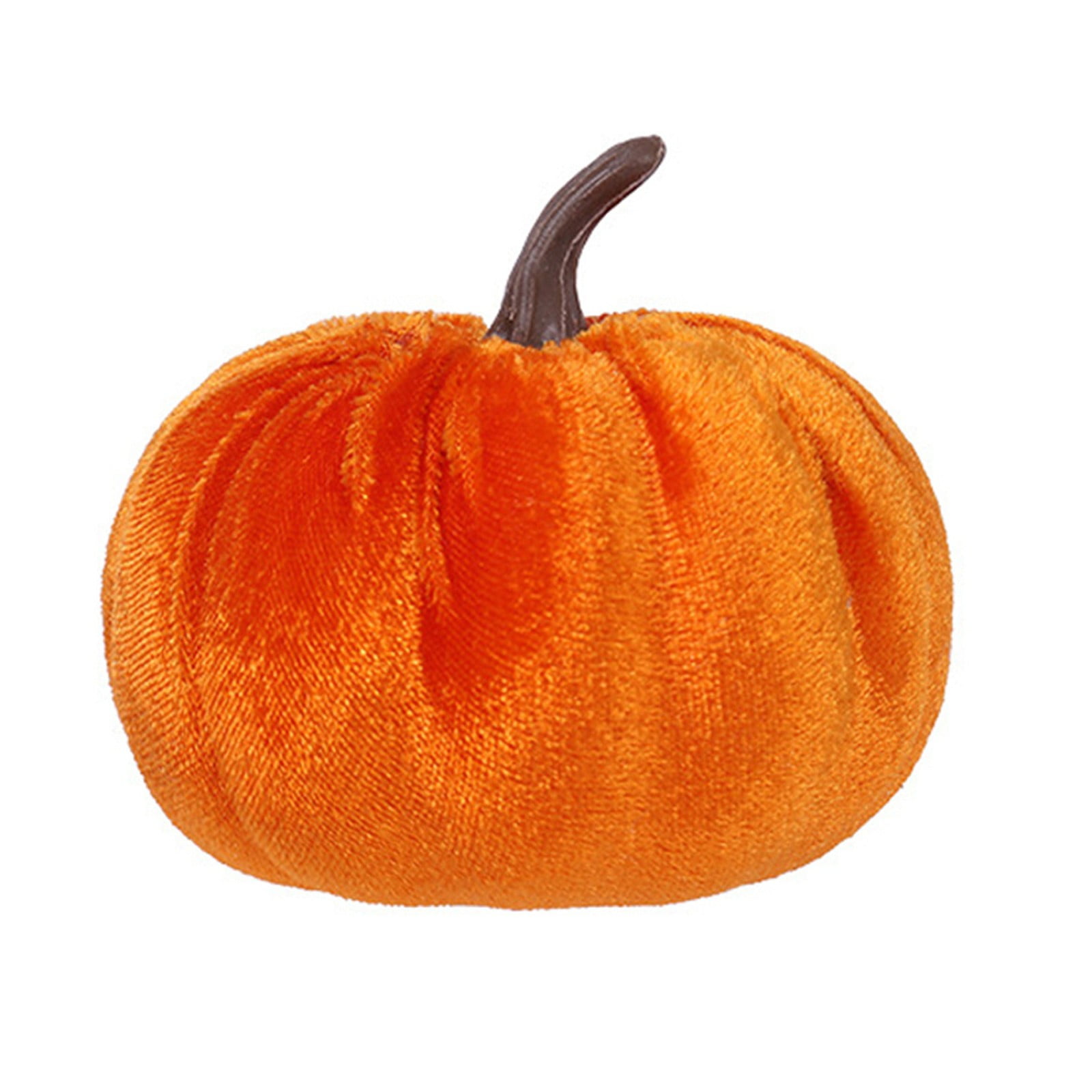 Artificial Pumpkins Decoration, Fake Faux Velvet Foam Fabric Pumpkins Ornaments, Mini Pumpkins Toy Fall Decorative Pumpkin Shaped for Thanksgiving Table Home Decorations（M, Beige） M Beige - Image 1