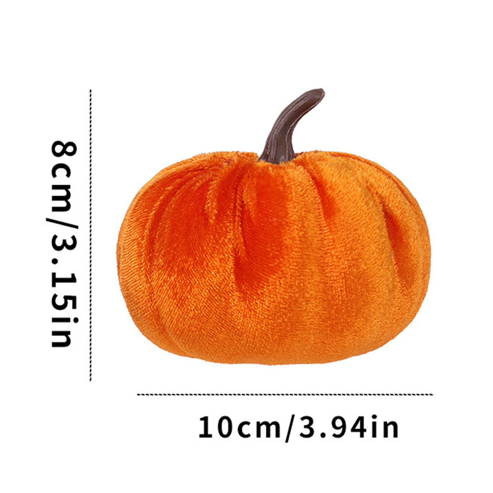 Artificial Pumpkins Decoration, Fake Faux Velvet Foam Fabric Pumpkins Ornaments, Mini Pumpkins Toy Fall Decorative Pumpkin Shaped for Thanksgiving Table Home Decorations（M, Beige） M Orange - Image 2