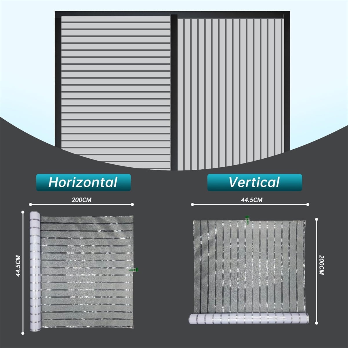 Tutuviw Privacy Window Film Frosted Glass Window Film 17.5 x 78.7 in No Glue Window Static Cling Glass Door Film Anti-UV Glass Films Strips Frosted Sliding Window Covering Stickers for Home Office - Image 2