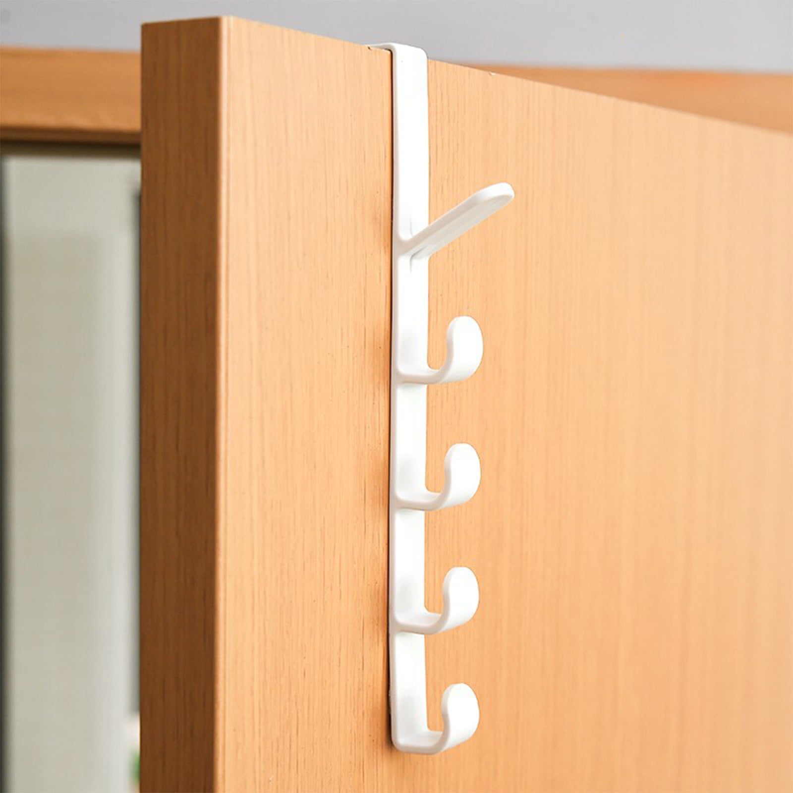 5 Layers Over the Door Hook, Hanging Clothes Rack, Organizer Rack, Hanger Backpack Handbag Door Hook, Hat Storage Rack, Strong Load-Bearing and Durable, Stylish and Practical White - Image 6