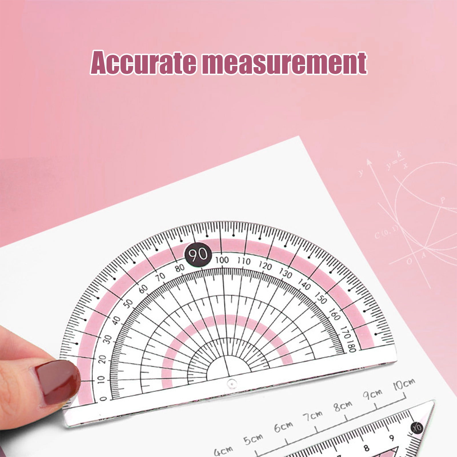 Compass Geometry Tool, Protractor and Compass Set, Metal Box Drawing Compass with Rulers, Math Compass Kit, Shatterproof Storage Box, for Stationery Supplies Purple - Image 6