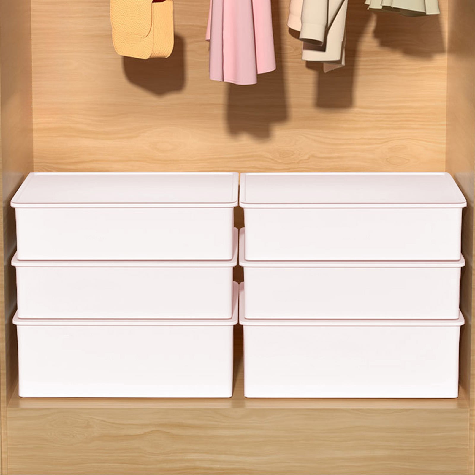 Sock Underwear Drawer Organzier Divider, 15 Compartments Removable Divided Plastic Storage Bin with Lid, Storage Organizer Sock Holders Organizers for Scarves Ties Belts(White) Pink - Image 6