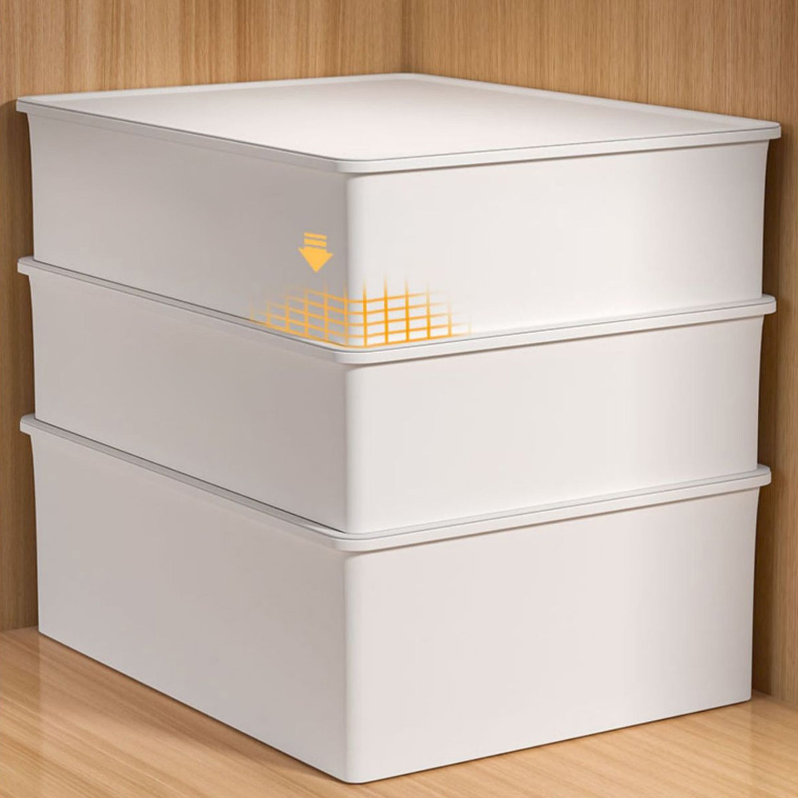 Sock Underwear Drawer Organzier Divider, 15 Compartments Removable Divided Plastic Storage Bin with Lid, Storage Organizer Sock Holders Organizers for Scarves Ties Belts(White) White - Image 7