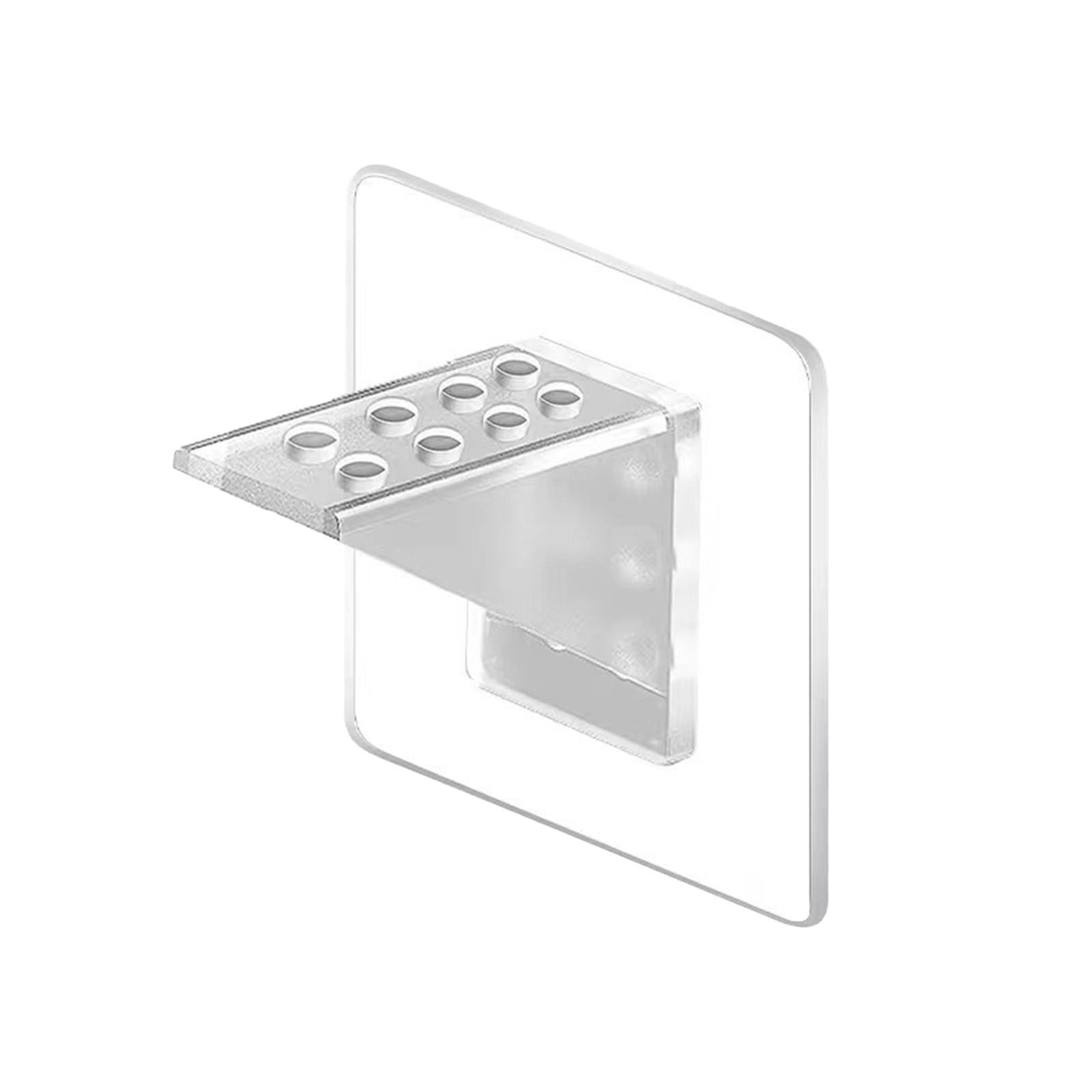 Adhesive Shelf Bracket, No-Drill Shelf Support Hooks, Clear Plastic Adhesive Wall-Mounted Bracket for Closet Cabinet Organization, Easy Instal(B) A - Image 2