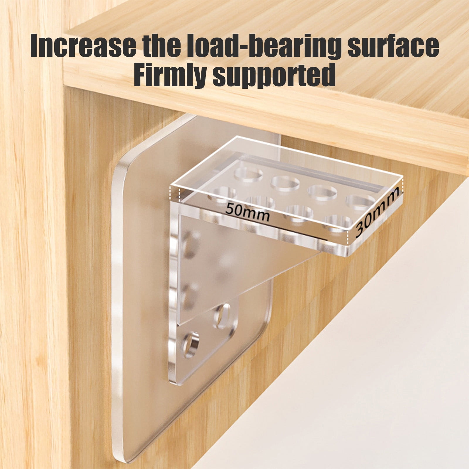 Adhesive Shelf Bracket, No-Drill Shelf Support Hooks, Clear Plastic Adhesive Wall-Mounted Bracket for Closet Cabinet Organization, Easy Instal(B) A - Image 5