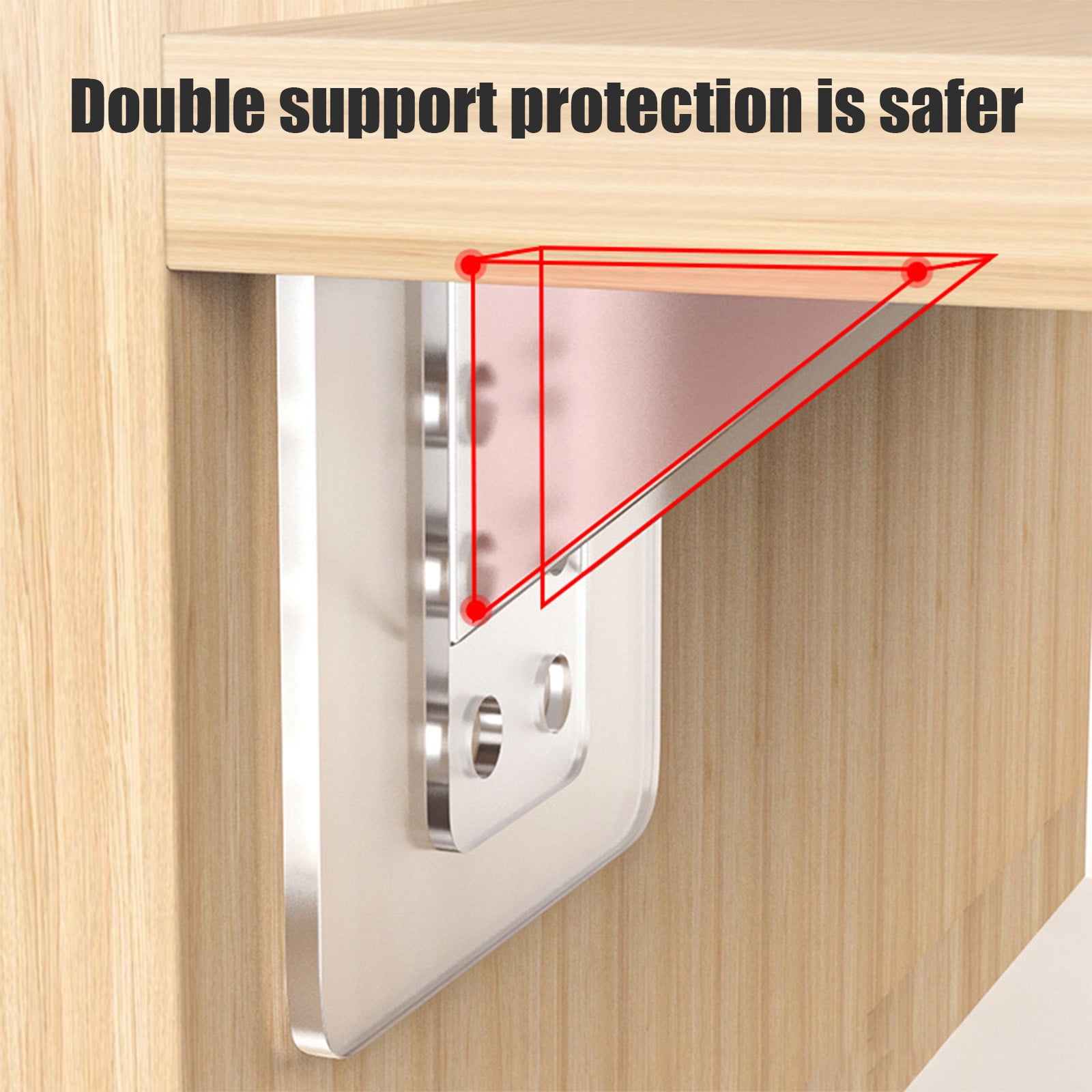 Adhesive Shelf Bracket, No-Drill Shelf Support Hooks, Clear Plastic Adhesive Wall-Mounted Bracket for Closet Cabinet Organization, Easy Instal(B) A - Image 6