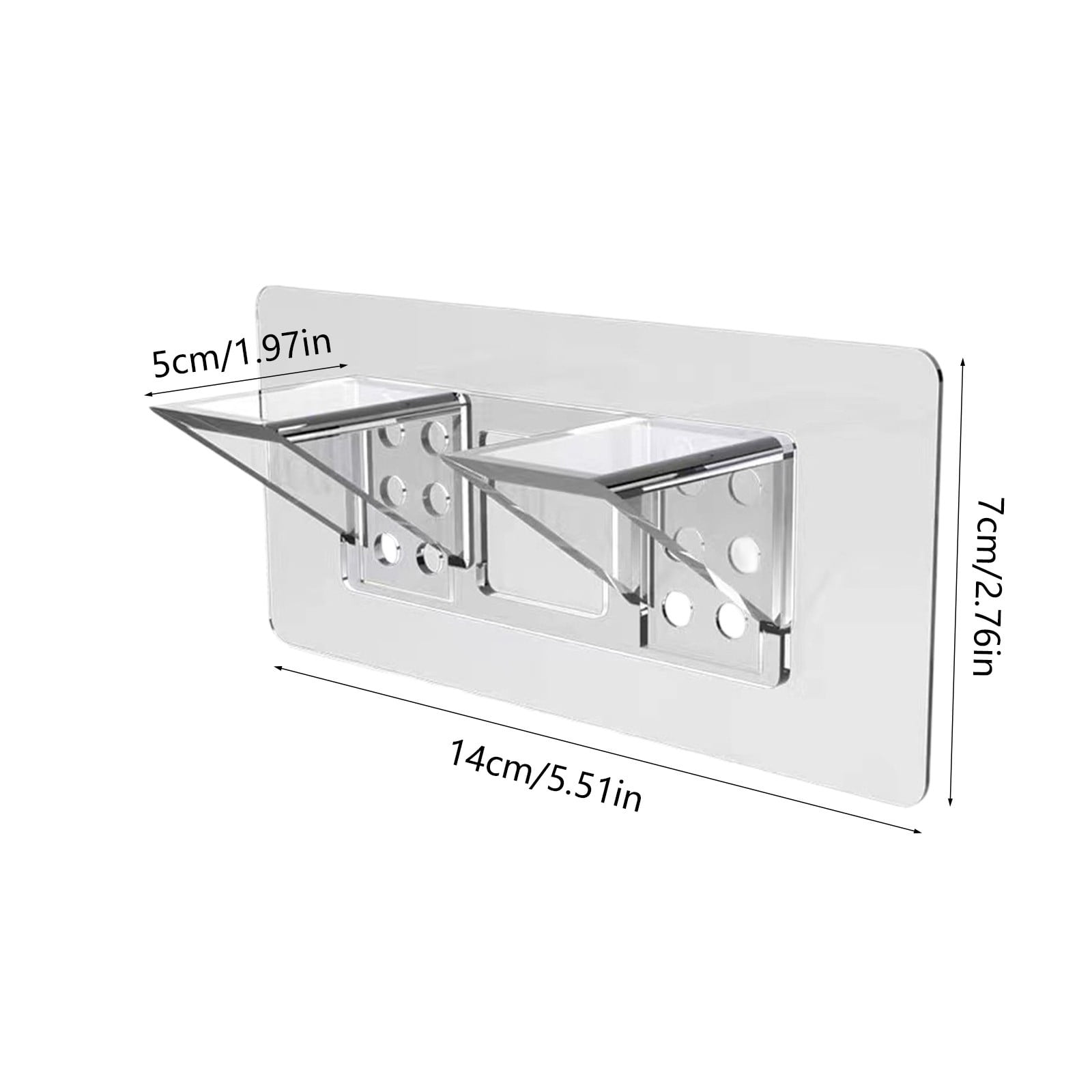 Adhesive Shelf Bracket, No-Drill Shelf Support Hooks, Clear Plastic Adhesive Wall-Mounted Bracket for Closet Cabinet Organization, Easy Instal(B) B - Image 3