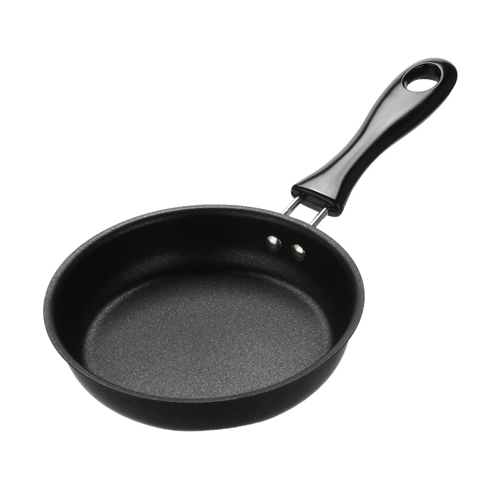 One Egg Frying Pan, Mini Frying Eggs Pan, Mini Fry Frying Pan, Single Egg Durable Small Pan with Handle, Heat Resistant Non Stick Pot, Portable Pan, Mini Cookware, Non-Stick Pancake Omelet Black - Image 2
