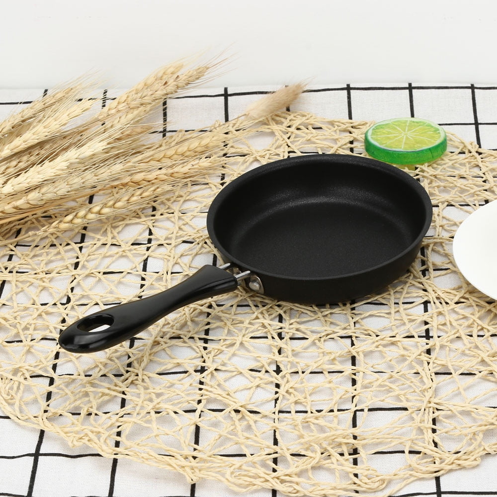 One Egg Frying Pan, Mini Frying Eggs Pan, Mini Fry Frying Pan, Single Egg Durable Small Pan with Handle, Heat Resistant Non Stick Pot, Portable Pan, Mini Cookware, Non-Stick Pancake Omelet Black - Image 3