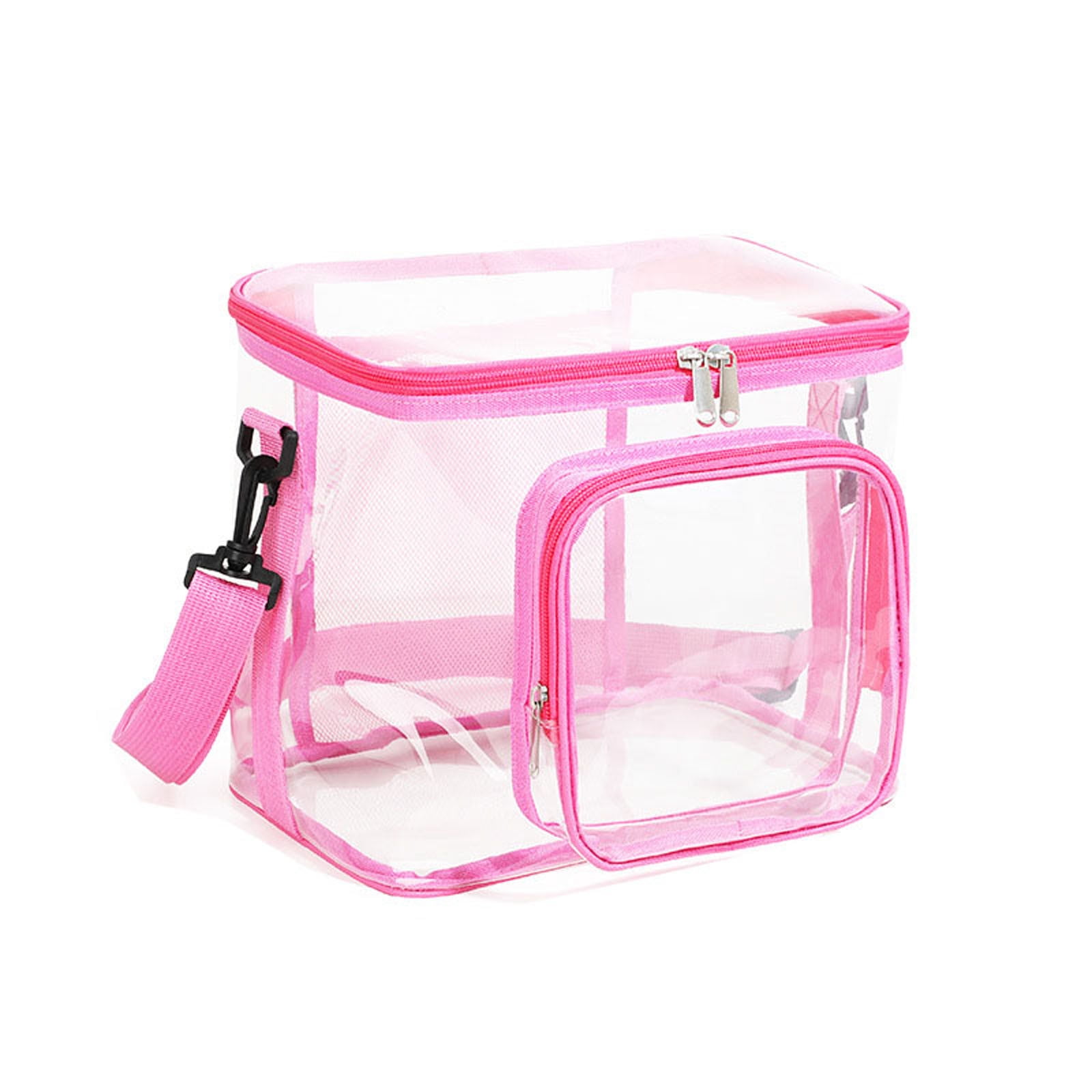 Extra Large Clear Cosmetic Makeup Bag, Transparent PVC Tote Shoulder Bag, Waterproof Clear Toiletry Carry Pouch, Makeup Artist Bag, Portable Storage Bag Blue - Image 1