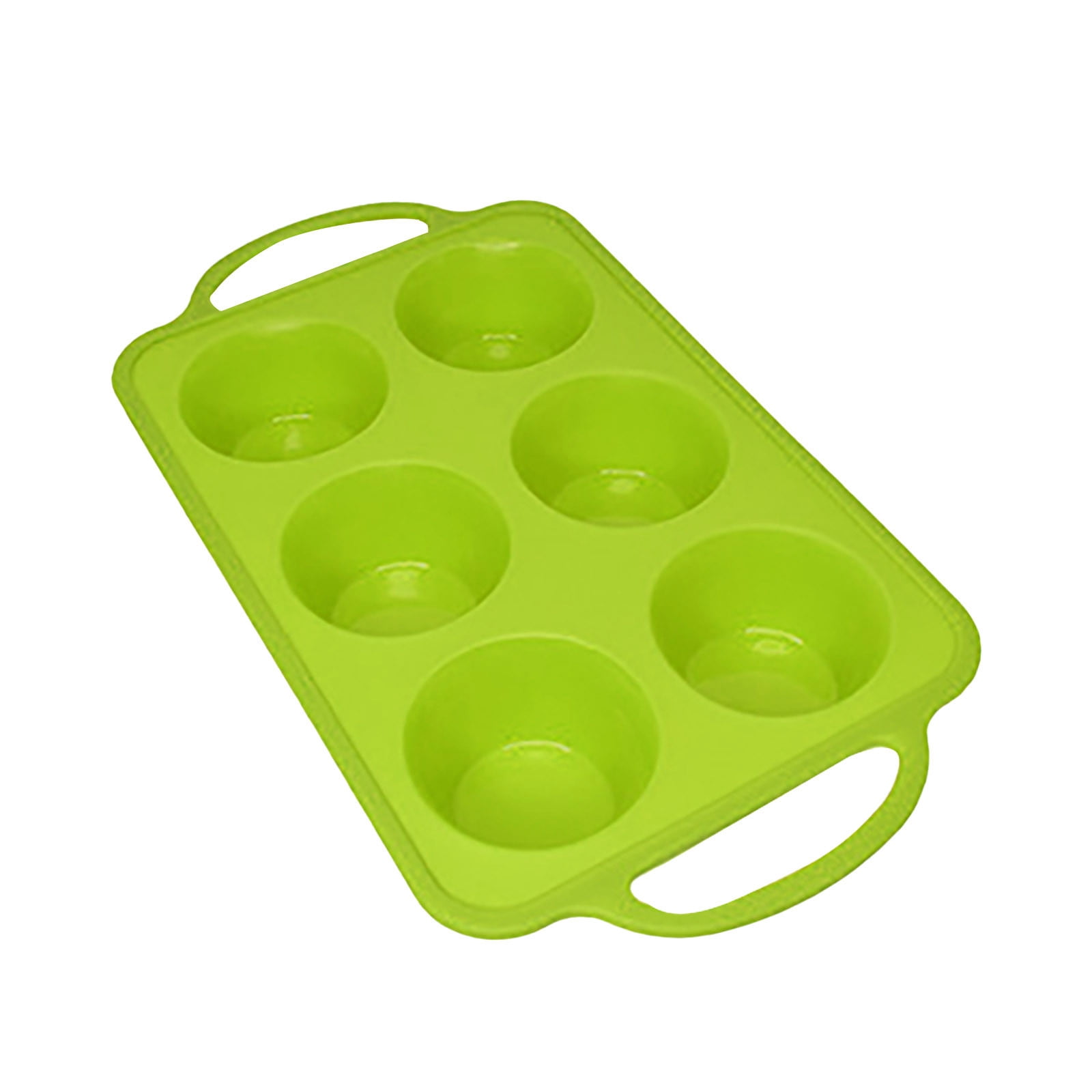 Jumbo Silicone Muffin Pan, Non-stick Large Silicone Cupcake Pan with Handles 6 Cup, Silicon Muffin Tin Tray for Baking, Egg Bites, Cupcake Mold, Cake and Pan Nonstick Baking Molds, BPA Free Red Green - Image 1