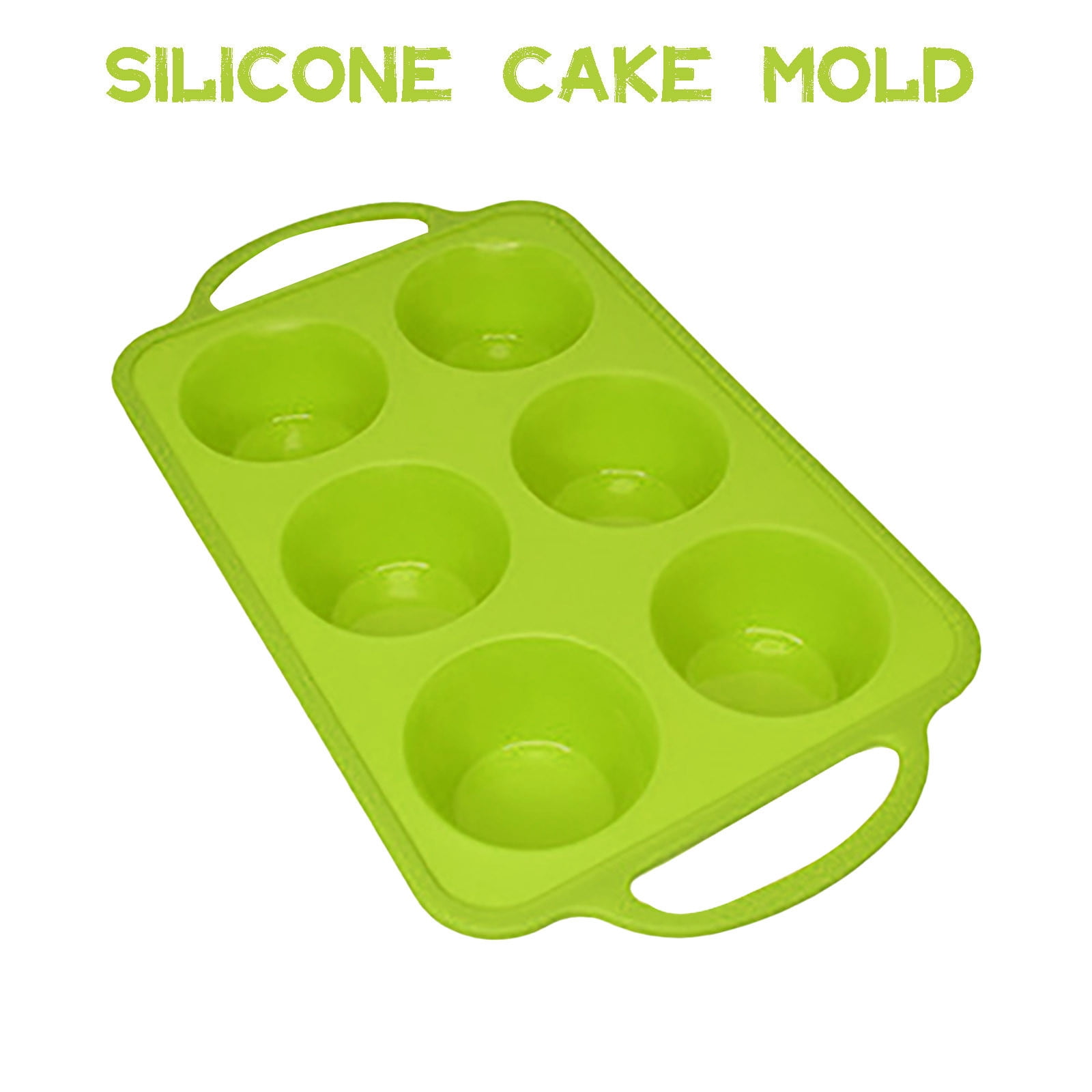 Jumbo Silicone Muffin Pan, Non-stick Large Silicone Cupcake Pan with Handles 6 Cup, Silicon Muffin Tin Tray for Baking, Egg Bites, Cupcake Mold, Cake and Pan Nonstick Baking Molds, BPA Free Red Green - Image 2