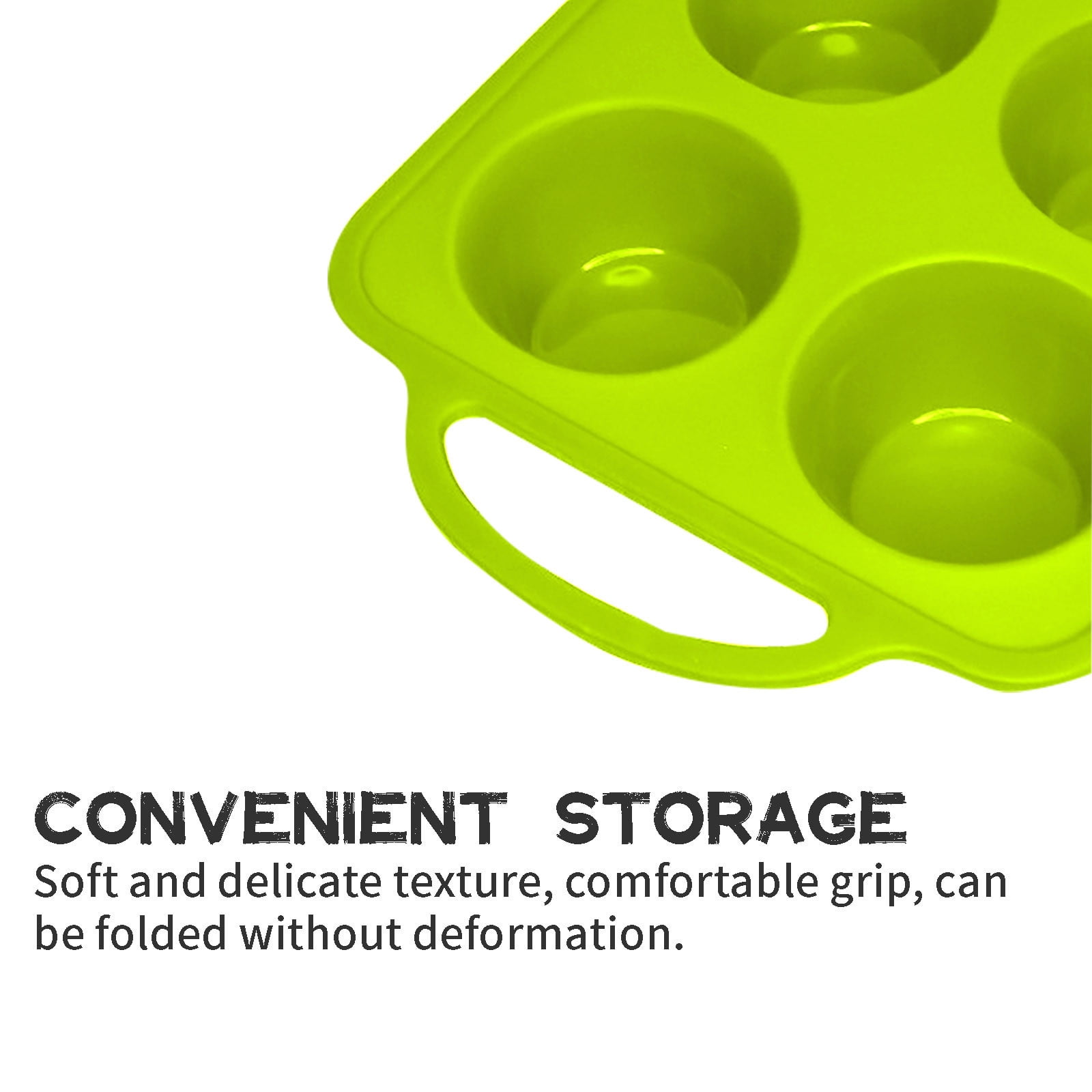 Jumbo Silicone Muffin Pan, Non-stick Large Silicone Cupcake Pan with Handles 6 Cup, Silicon Muffin Tin Tray for Baking, Egg Bites, Cupcake Mold, Cake and Pan Nonstick Baking Molds, BPA Free Red Green - Image 3