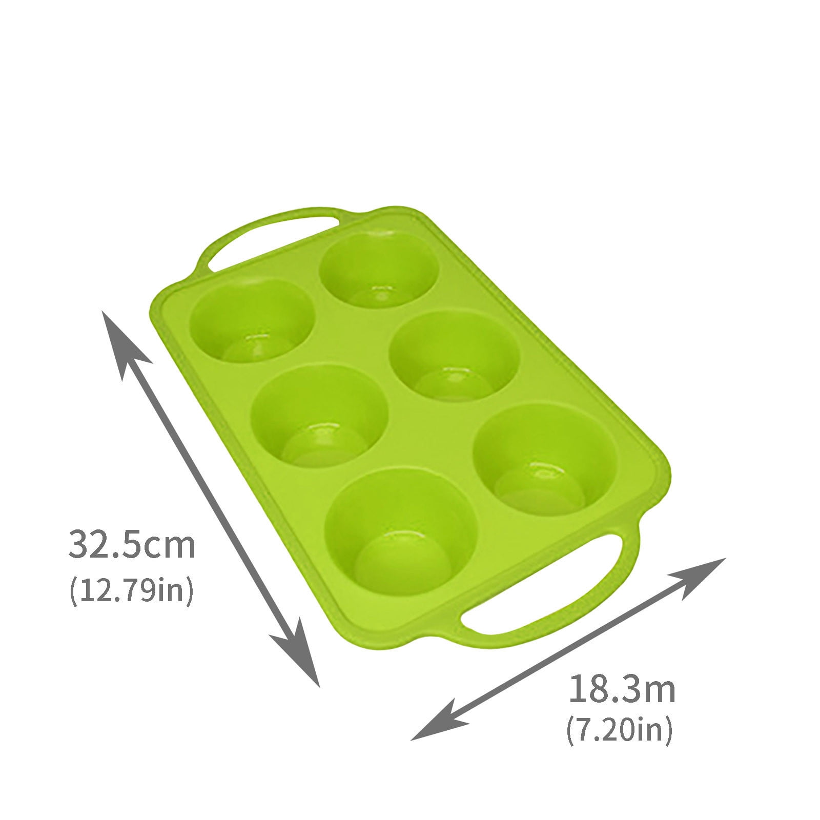 Jumbo Silicone Muffin Pan, Non-stick Large Silicone Cupcake Pan with Handles 6 Cup, Silicon Muffin Tin Tray for Baking, Egg Bites, Cupcake Mold, Cake and Pan Nonstick Baking Molds, BPA Free Red Green - Image 4