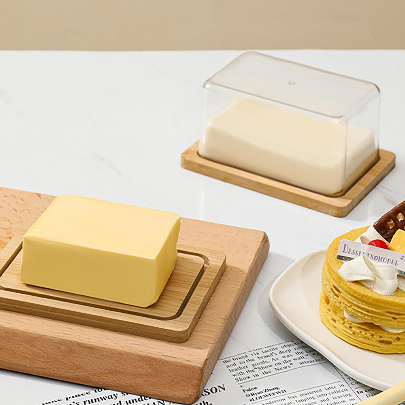 Glass Butter Dish with Airtight Lid, Keeps Butter Soft, Countertop and Refrigerator Door Shelf, Butter Tray with Lid Fridge, Butter Holder, Covered Butter Dishes, Cheese Freezer Preservation Box Multicolor - Image 4