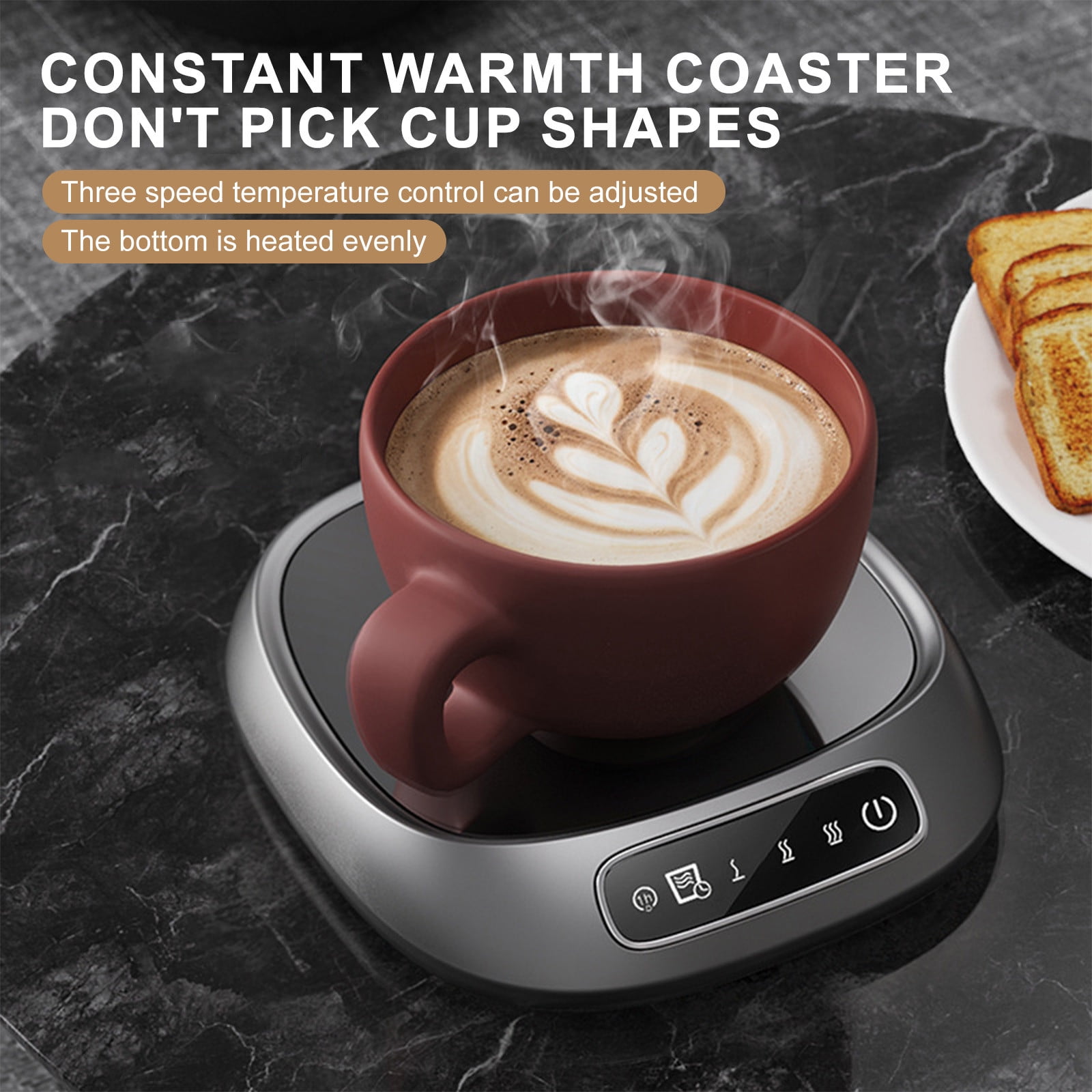 Coffee Mug Warmer, Mug Warmer for Office Desk, Electric Coffee Cup Warmer for Desk with 3-Temp Settings, Advanced Temperature-Controlled Beverage Warmers Heating Plate, for Coffee, Milk, Tea Multicolor - Image 4