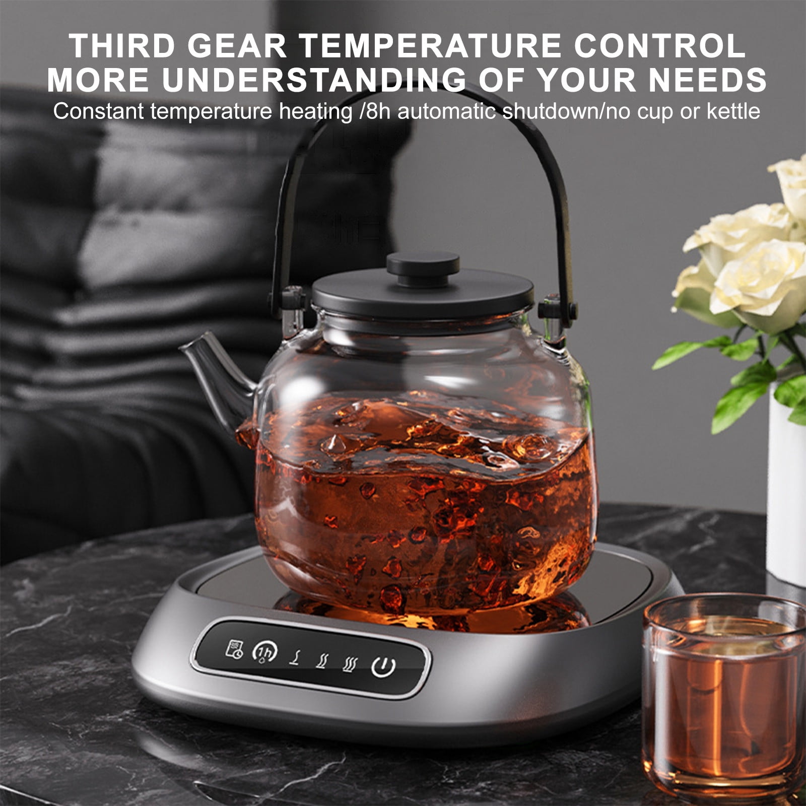 Coffee Mug Warmer, Mug Warmer for Office Desk, Electric Coffee Cup Warmer for Desk with 3-Temp Settings, Advanced Temperature-Controlled Beverage Warmers Heating Plate, for Coffee, Milk, Tea Multicolor - Image 5