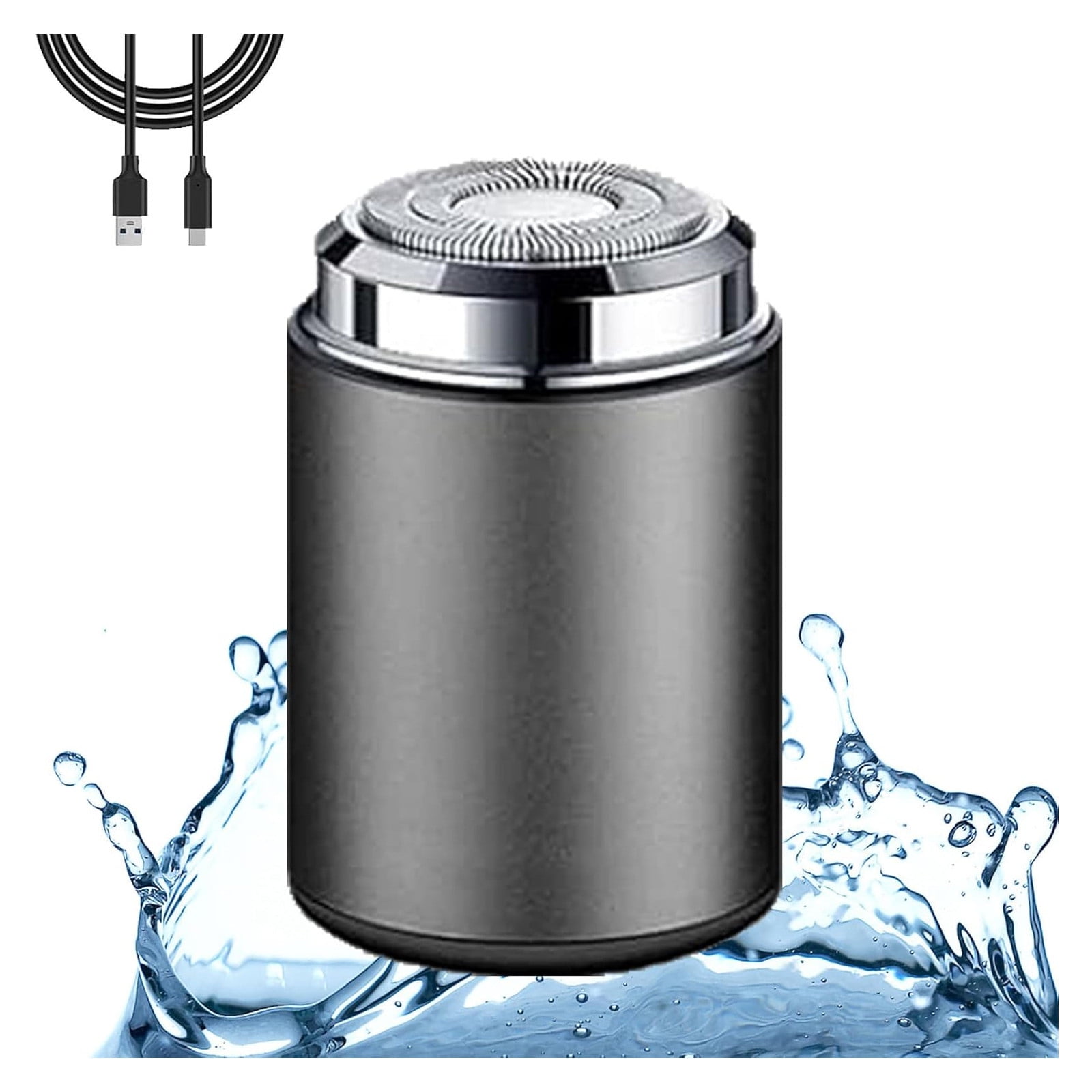 Mini Electric Shaver, Portable Mini Electric Shaver, Pocket Size, Mini ElectricShaver for Men, USB Rechargeable Waterproof Shaver, Electric Beard Trimmer, for Home, Car, Office, Business Trip Blue - Image 2