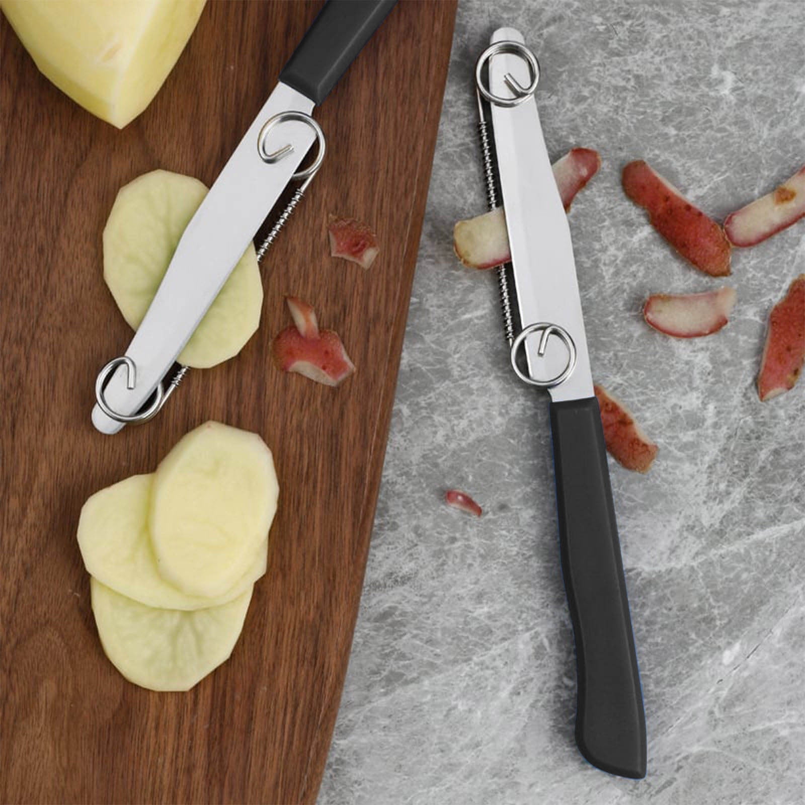 Quick Slicing Knife, Magic Fruit Vegetable Peeler Peeling Slicing Knife, Multifunctional Stainless Steel Fruit Slicer, for Vegetables, Julienne Peeler Vegetable Peeler Slicer, Kitchen Tool Multicolor - Image 1