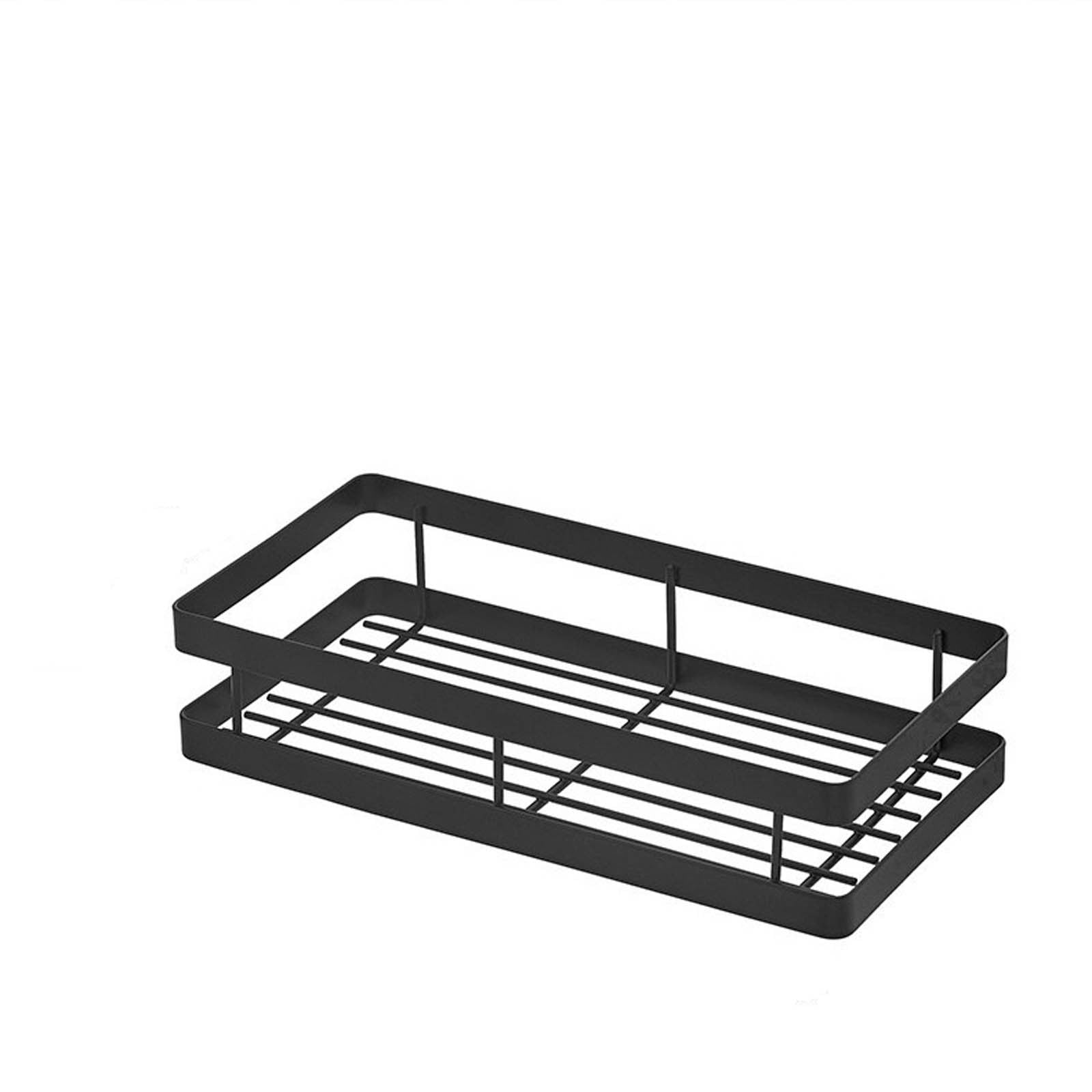 Metal Spice Rack, Wall Mount Floating Shelves, Black Storage organizer, Wall-mounted Household Spice Jars Rack, Wall Multi-function Storage Racks, for Cabinet Door, Pantry, Kitchen/Bathroom Supplies Black - Image 2