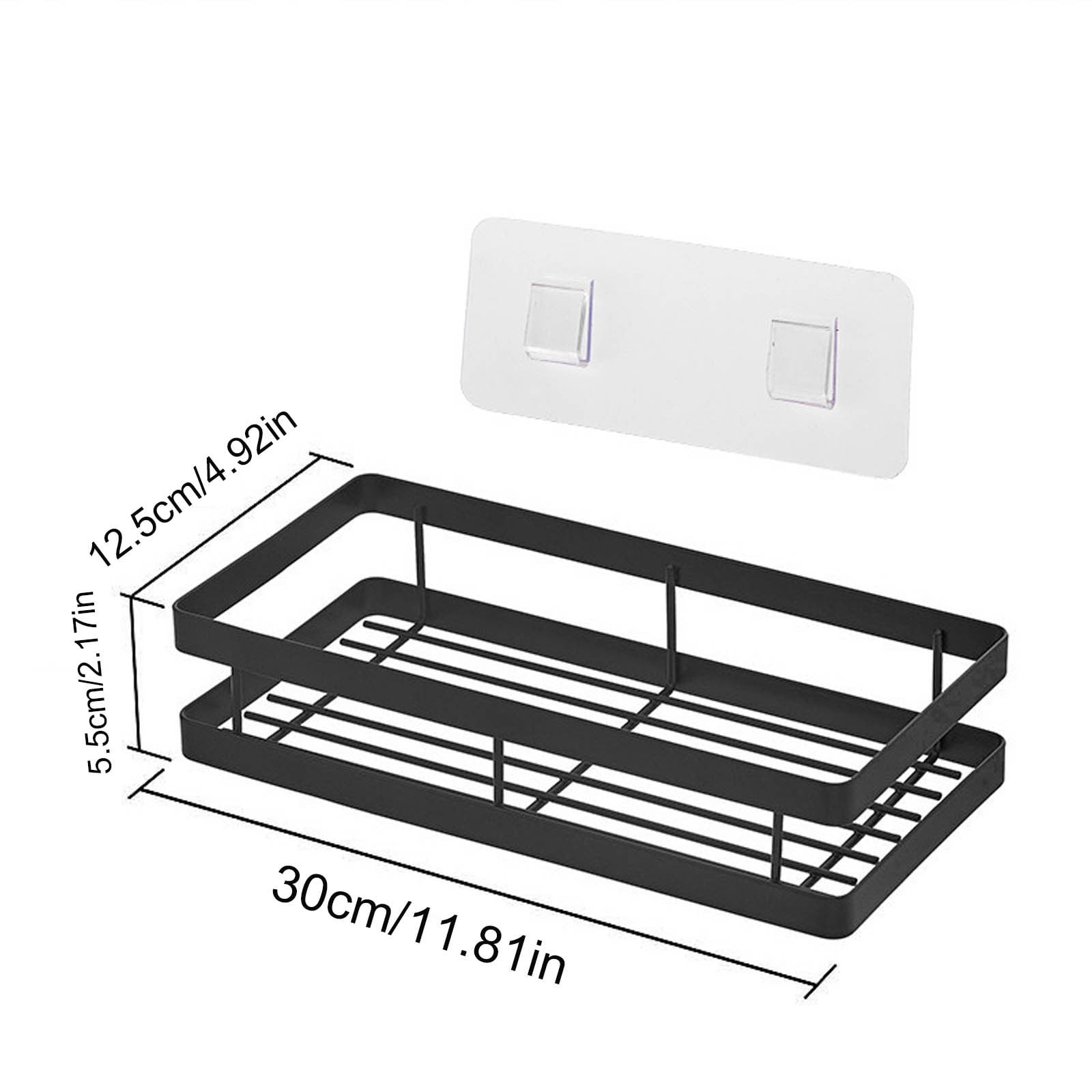 Metal Spice Rack, Wall Mount Floating Shelves, Black Storage organizer, Wall-mounted Household Spice Jars Rack, Wall Multi-function Storage Racks, for Cabinet Door, Pantry, Kitchen/Bathroom Supplies Black - Image 3