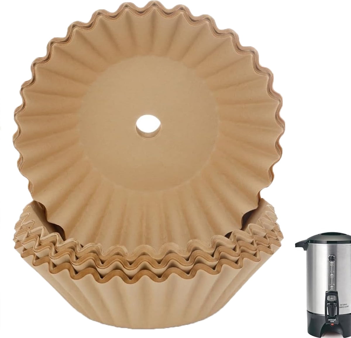 100 Pcs Coffee Paper Filter Tutuviw Unbleached Circular Disposable Coffee Filters Bowl Paper Filters for Coffee Urn and Hot Beverage for Catering Home Party Office - Image 1