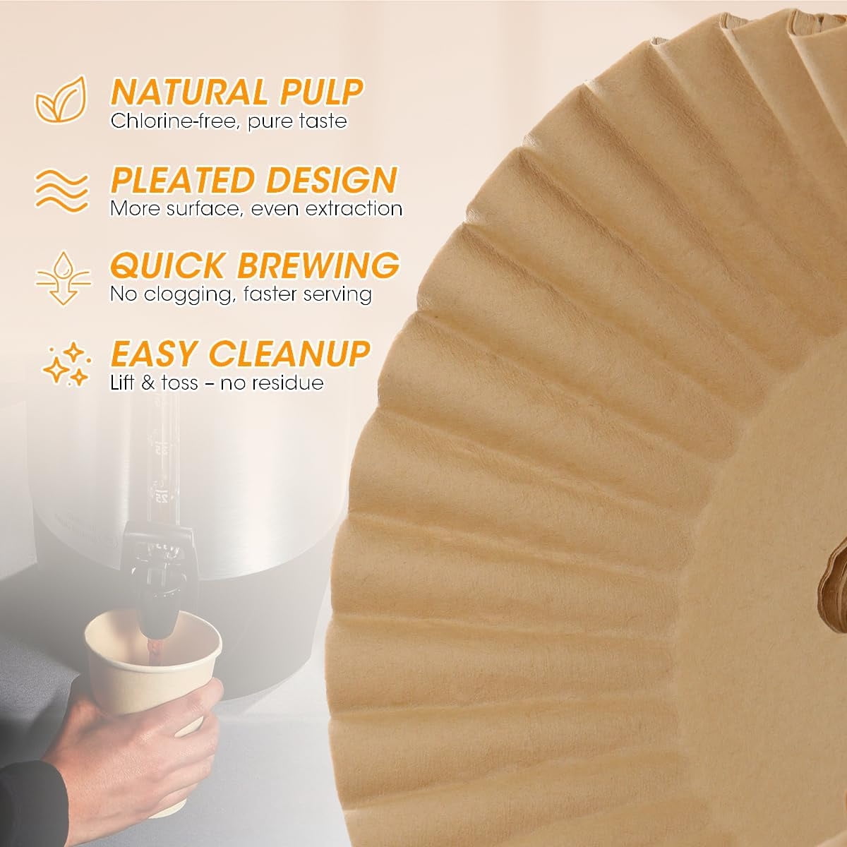 100 Pcs Coffee Paper Filter Tutuviw Unbleached Circular Disposable Coffee Filters Bowl Paper Filters for Coffee Urn and Hot Beverage for Catering Home Party Office - Image 2