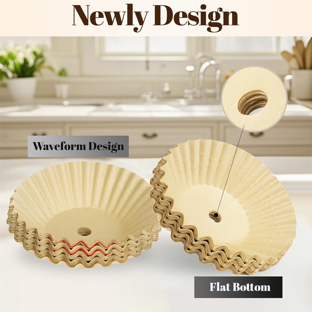 100 Pcs Coffee Paper Filter Tutuviw Unbleached Circular Disposable Coffee Filters Bowl Paper Filters for Coffee Urn and Hot Beverage for Catering Home Party Office - Image 5