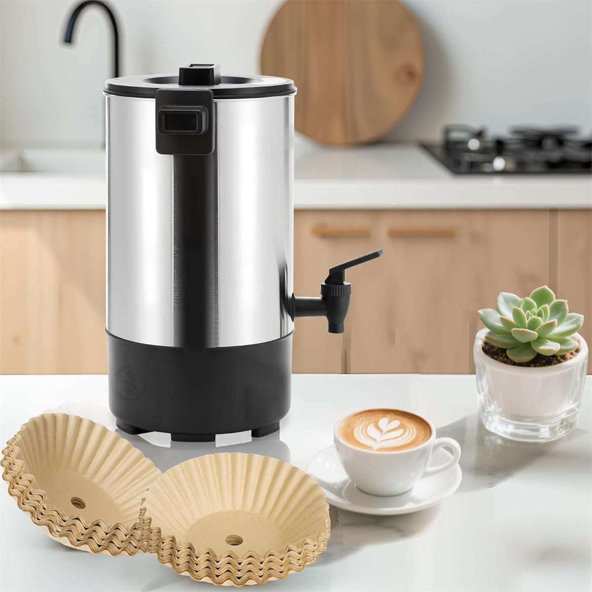 100 Pcs Coffee Paper Filter Tutuviw Unbleached Circular Disposable Coffee Filters Bowl Paper Filters for Coffee Urn and Hot Beverage for Catering Home Party Office - Image 7