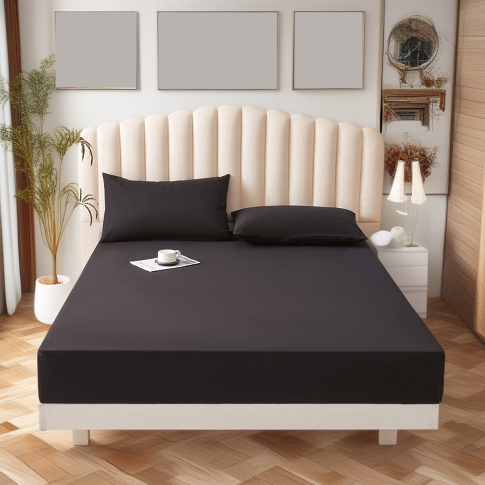 \u200b\u200bNon-Sliping Bedding Twin Fitted Sheet,Soft Elastic Fiber Bed Sheets With Deep Pocket,Machines Washable,Shrinkage And Fade Resistants 140x200x30cm Gray - Image 4
