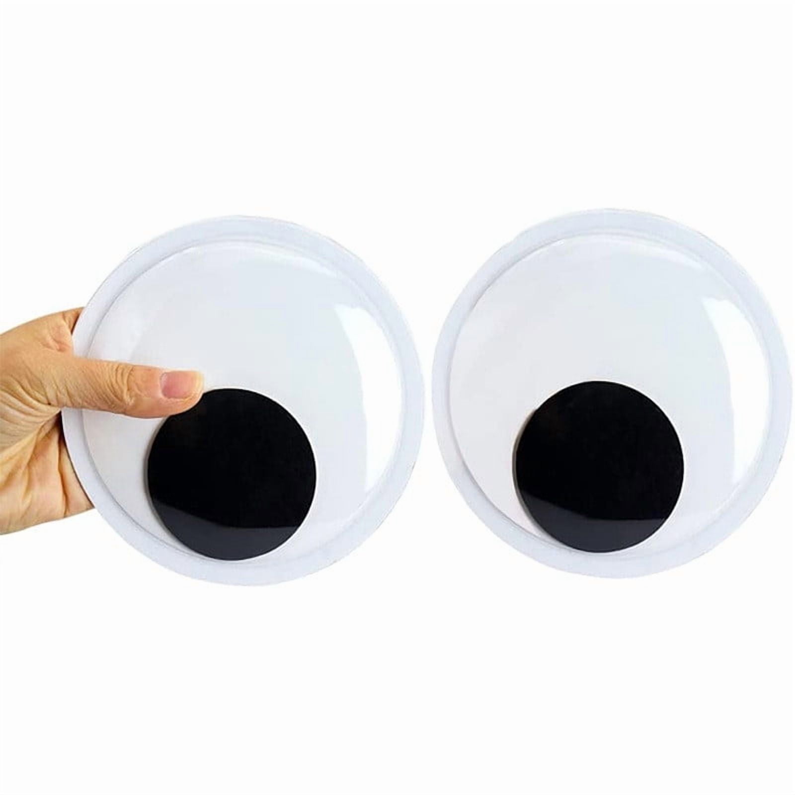 Giant Wiggle Eyes with Self Adhesive, Black White Eyes for DIY Crafts, Christmas Tree Decoration, Eyes Self Adhesive DIY Handmade Eye with Adhesive Backing, Self Adhesive Large Black Plastic Eyes White - Image 1