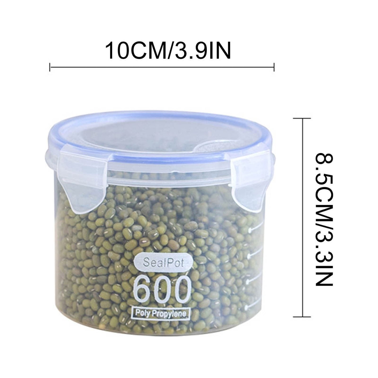 Clear Sealed Food Containers, 800ml Plastic Stackable Leakproof Storage Jar with Locking Lid, Kitchen Gadget for Rice Beans Storage A - Image 2