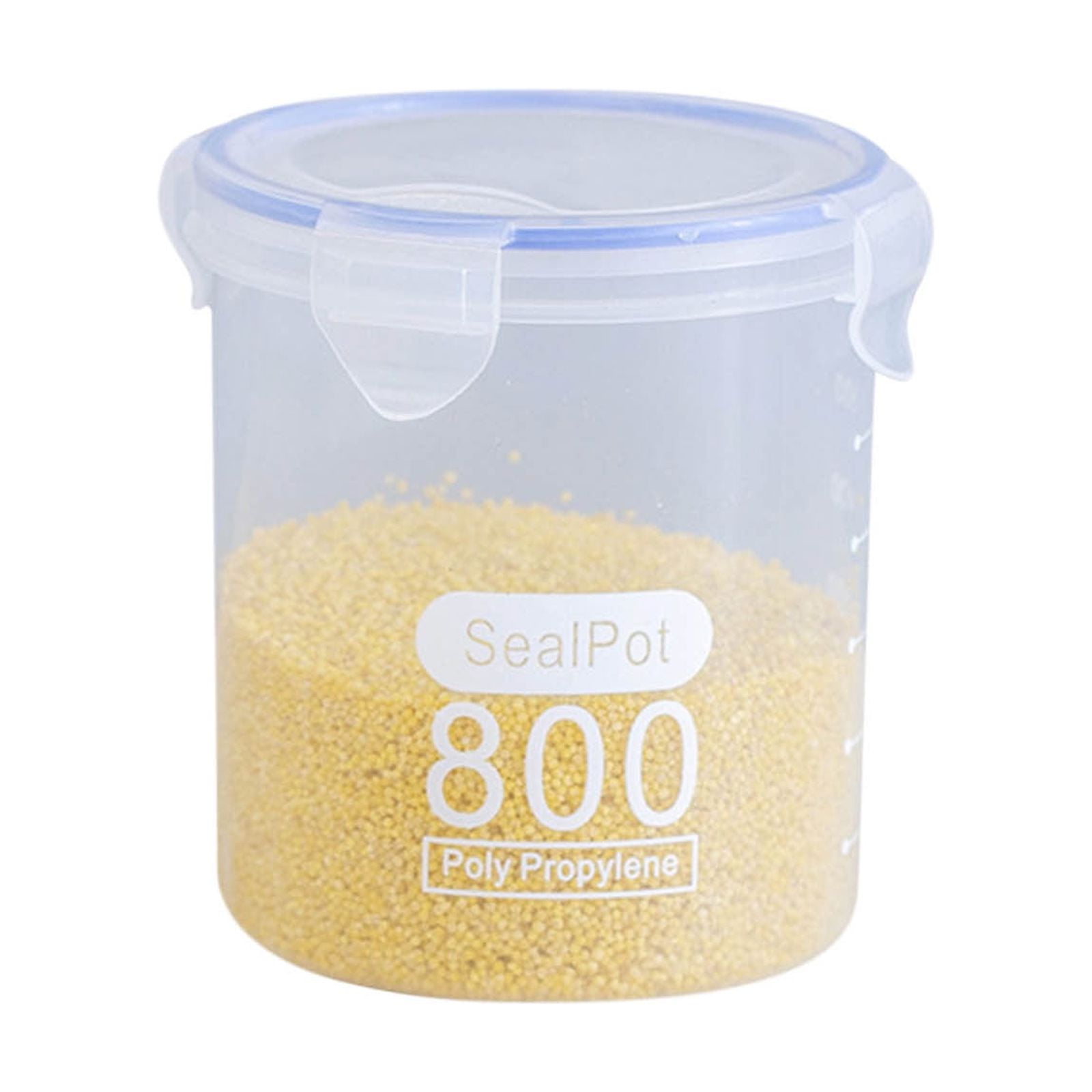 Clear Sealed Food Containers, 800ml Plastic Stackable Leakproof Storage Jar with Locking Lid, Kitchen Gadget for Rice Beans Storage B - Image 1