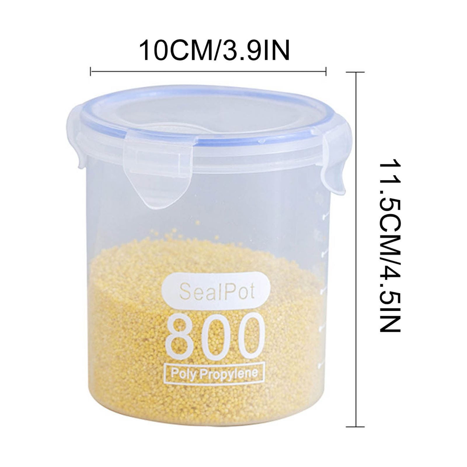 Clear Sealed Food Containers, 800ml Plastic Stackable Leakproof Storage Jar with Locking Lid, Kitchen Gadget for Rice Beans Storage B - Image 2