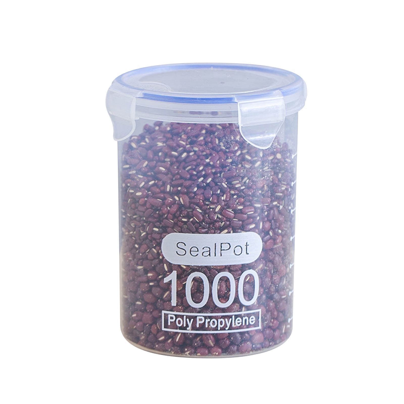 Clear Sealed Food Containers, 800ml Plastic Stackable Leakproof Storage Jar with Locking Lid, Kitchen Gadget for Rice Beans Storage C - Image 1