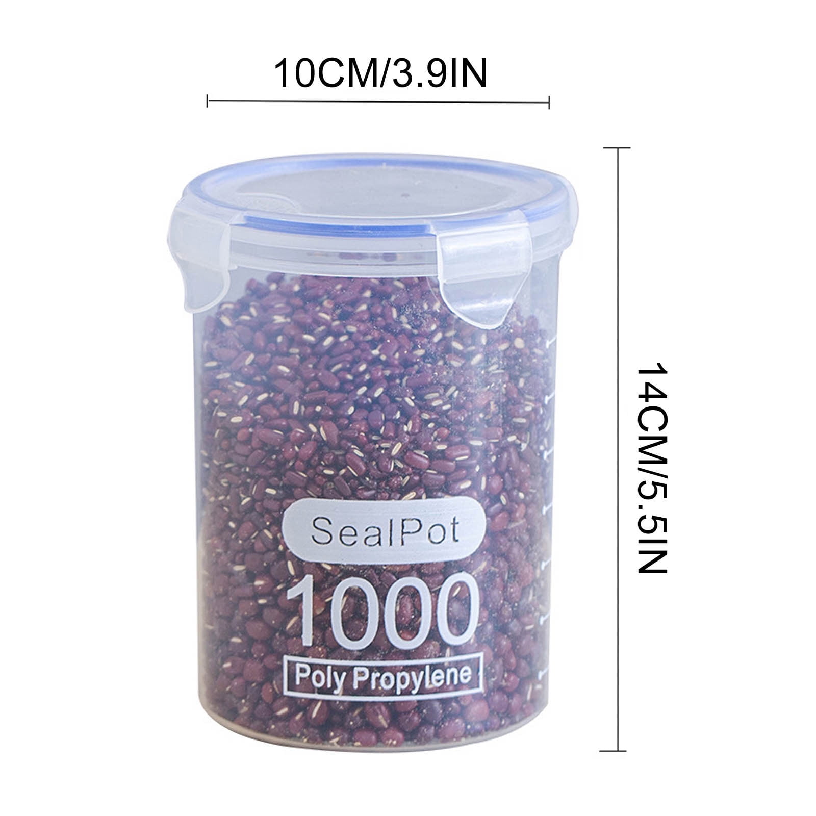 Clear Sealed Food Containers, 800ml Plastic Stackable Leakproof Storage Jar with Locking Lid, Kitchen Gadget for Rice Beans Storage C - Image 2