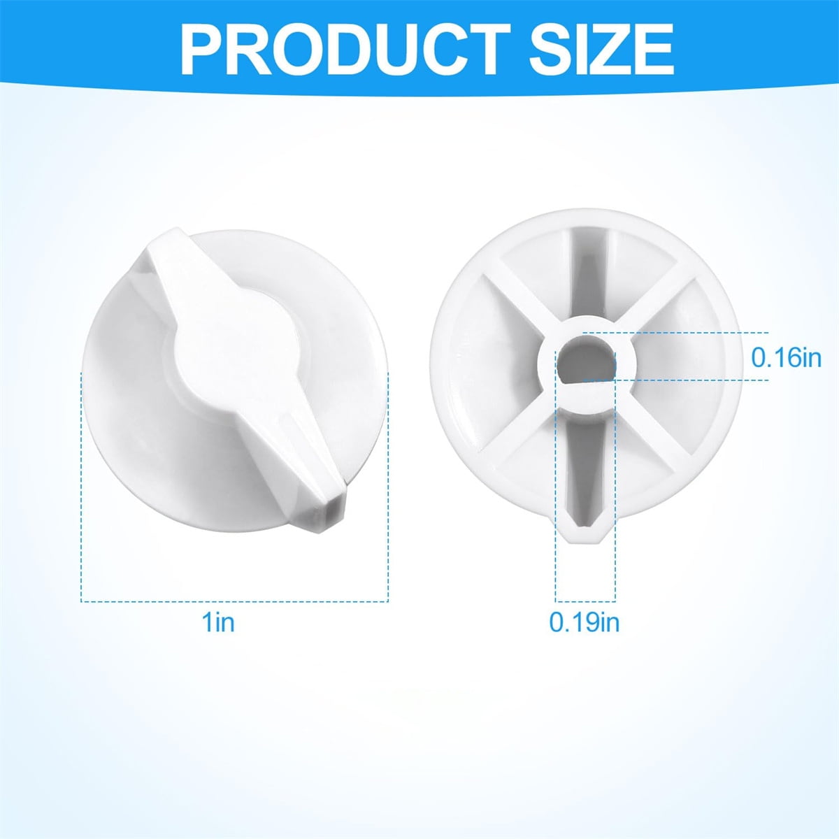 Tutuviw 2 Pack Timer Switch Knob Replacement Timer Switch Knob Compatible Spring Wound Timers D-Type Timer Knob for Wall Bathroom Fan Motor Heater Light (White) - Image 2