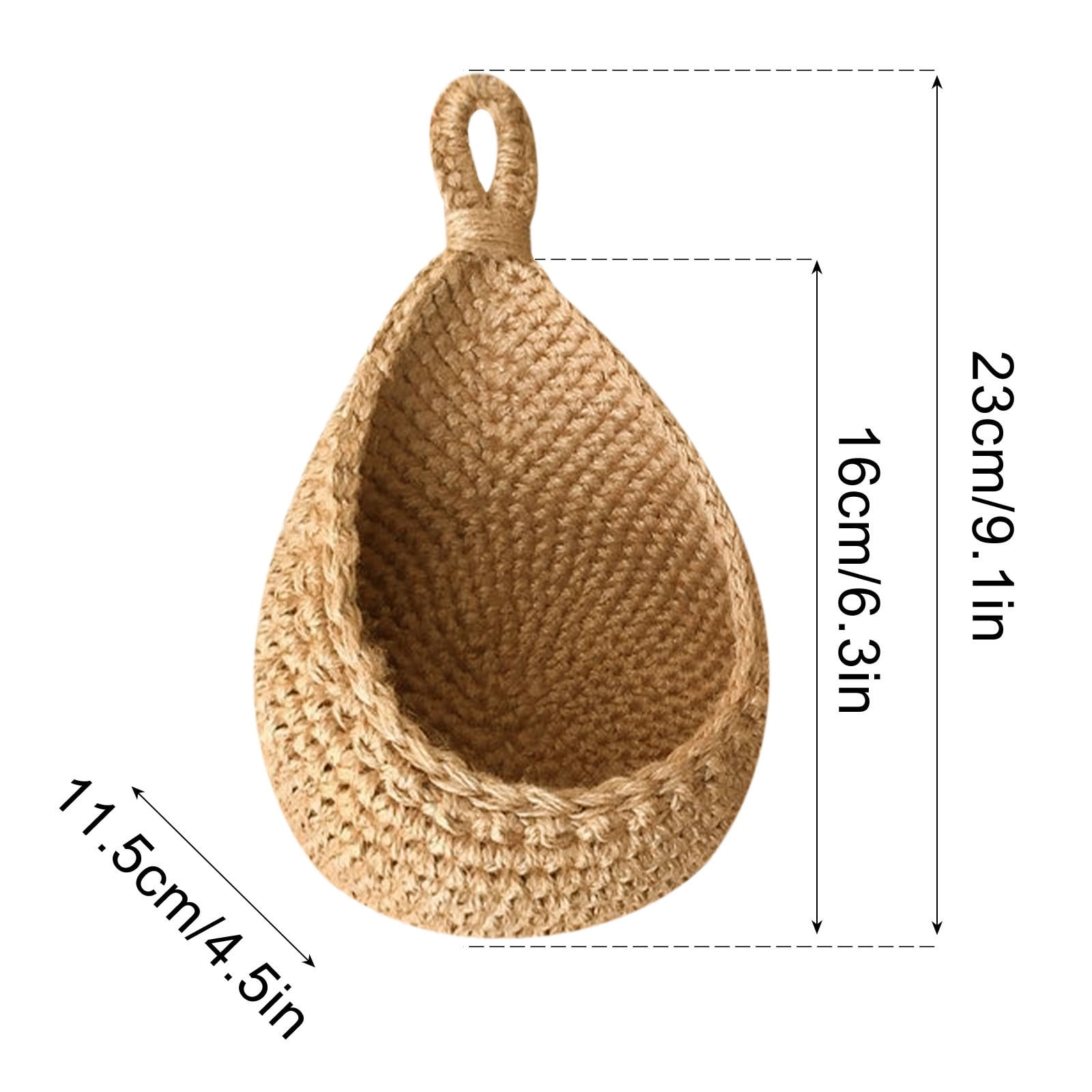 Hanging Wall Basket, Teardrop Hanging Baskets with Hanging Ring for Home Indoor Decoration, Hanging Plant Pot Holder, Vegetable Fruit Storage Baskets for Kitchen Wall Restaurant Balcony Garden B - Image 1